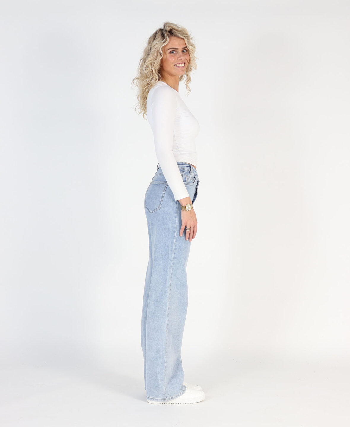 Button Wide Leg Jeans 9113-2 (TALL)
