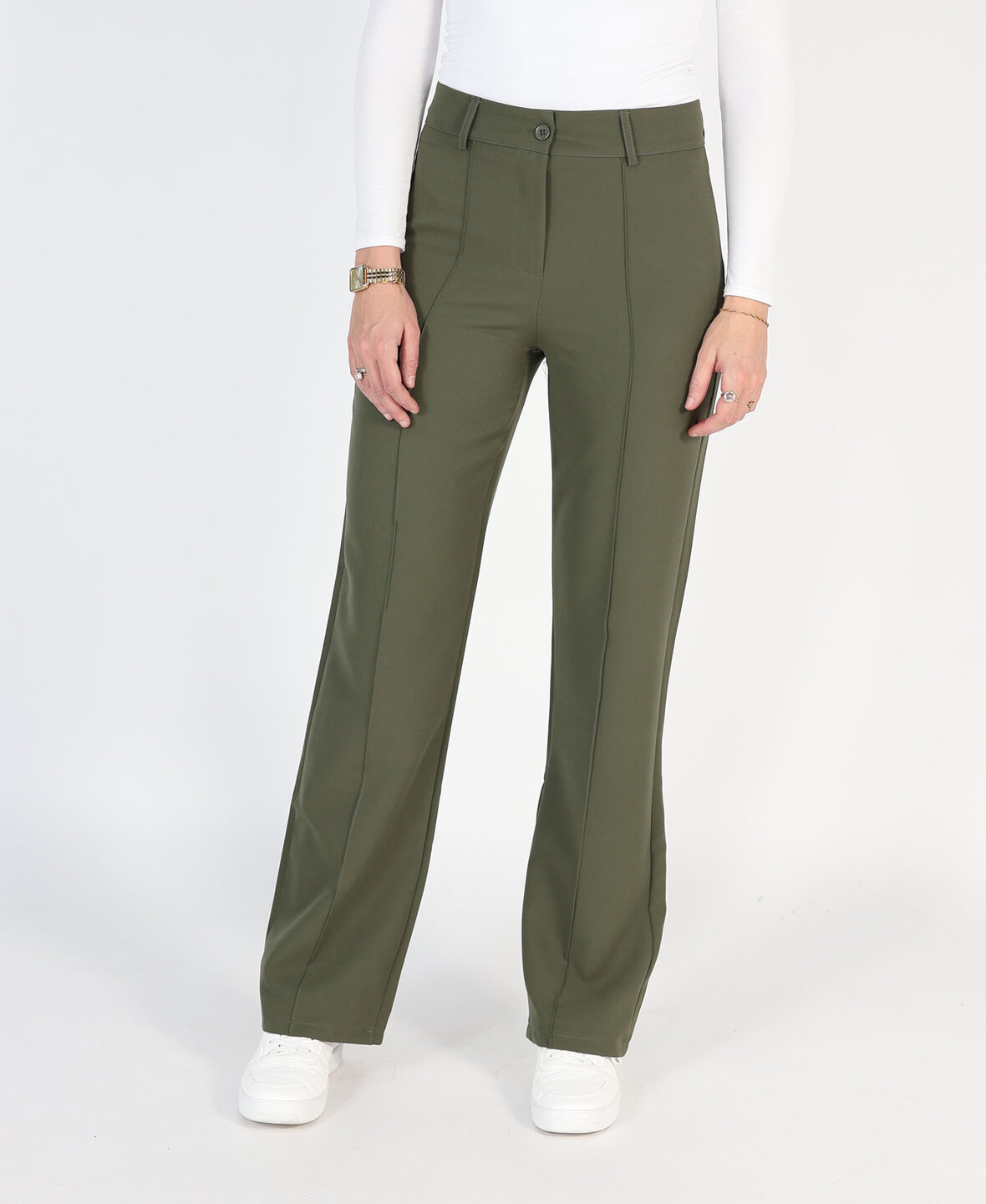 Sanne Stripe Pants Khaki  (TALL)