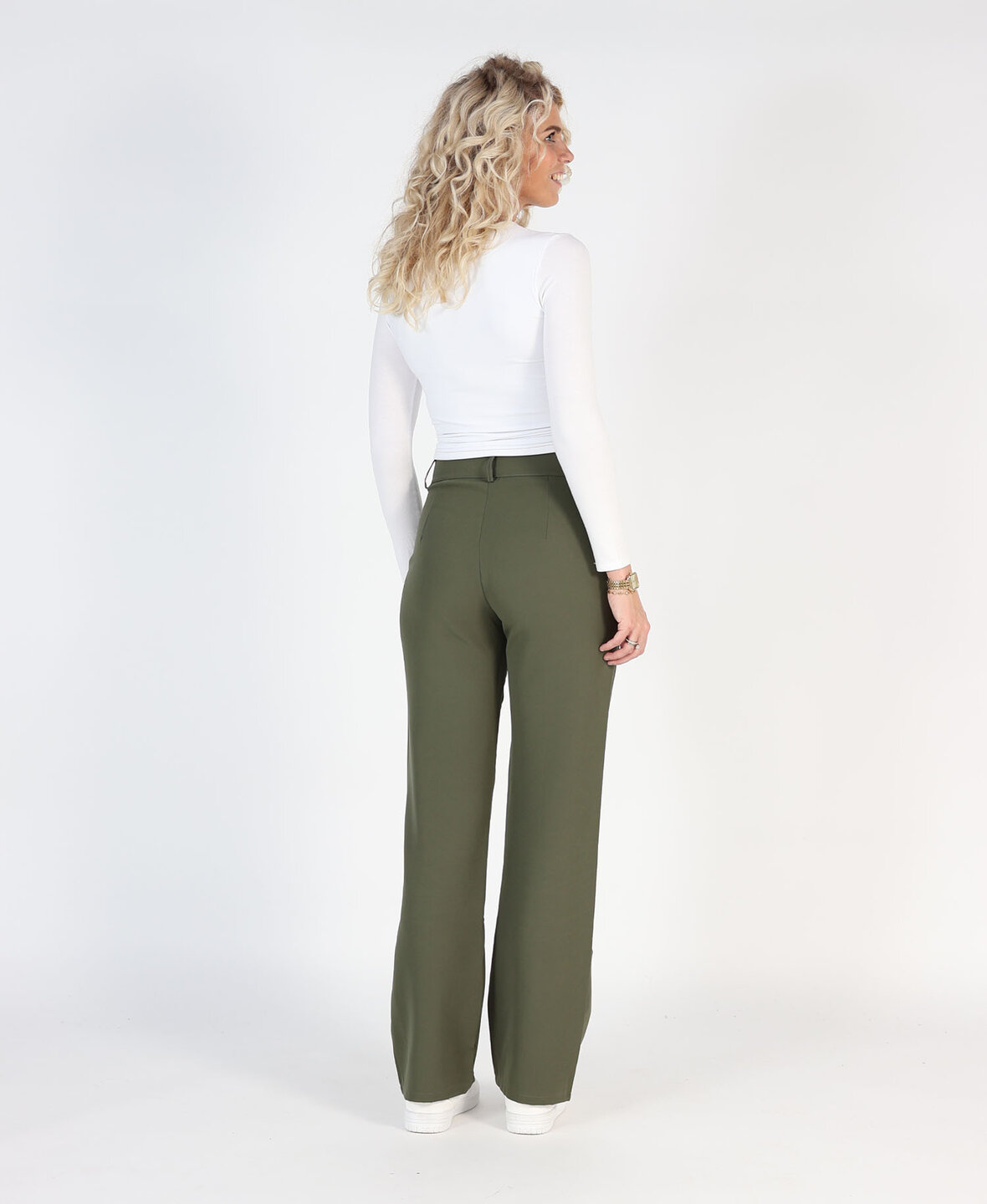 Sanne Stripe Pants Khaki  (TALL)