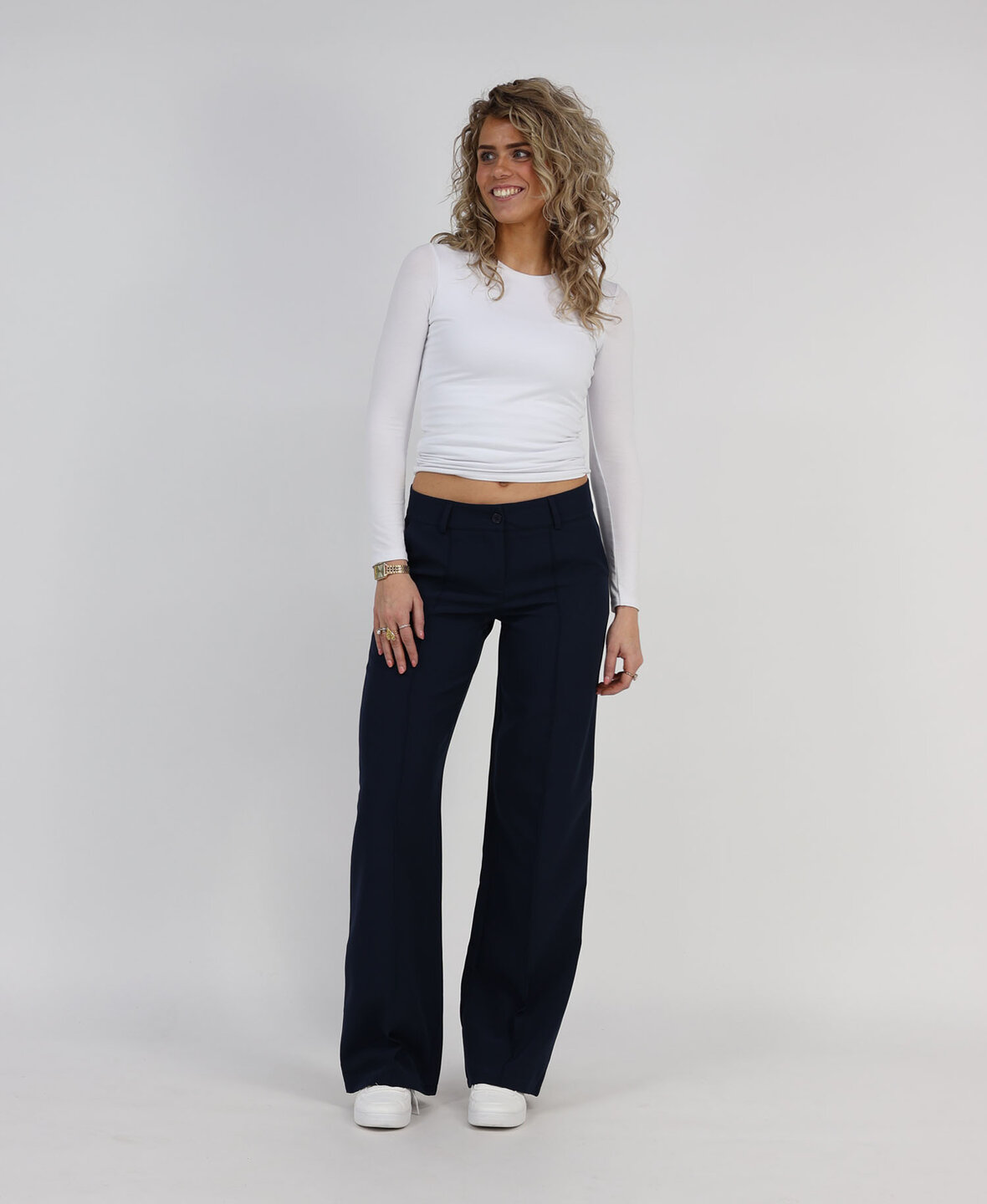 Low/Mid Waist Sanne Pants Navy Blue (TALL)