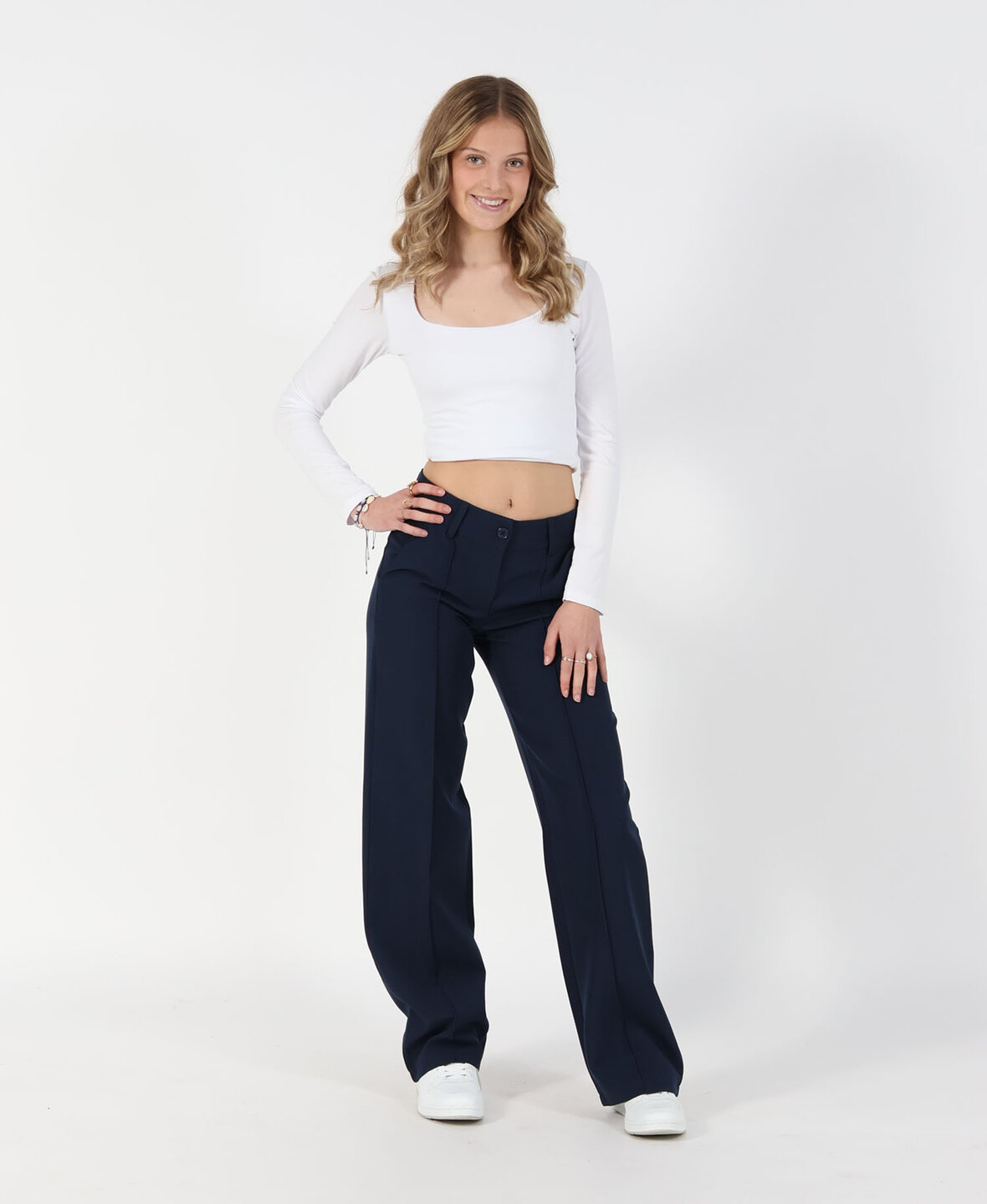 Low/Mid Waist Sanne Pants Navy Blue (REGULAR)