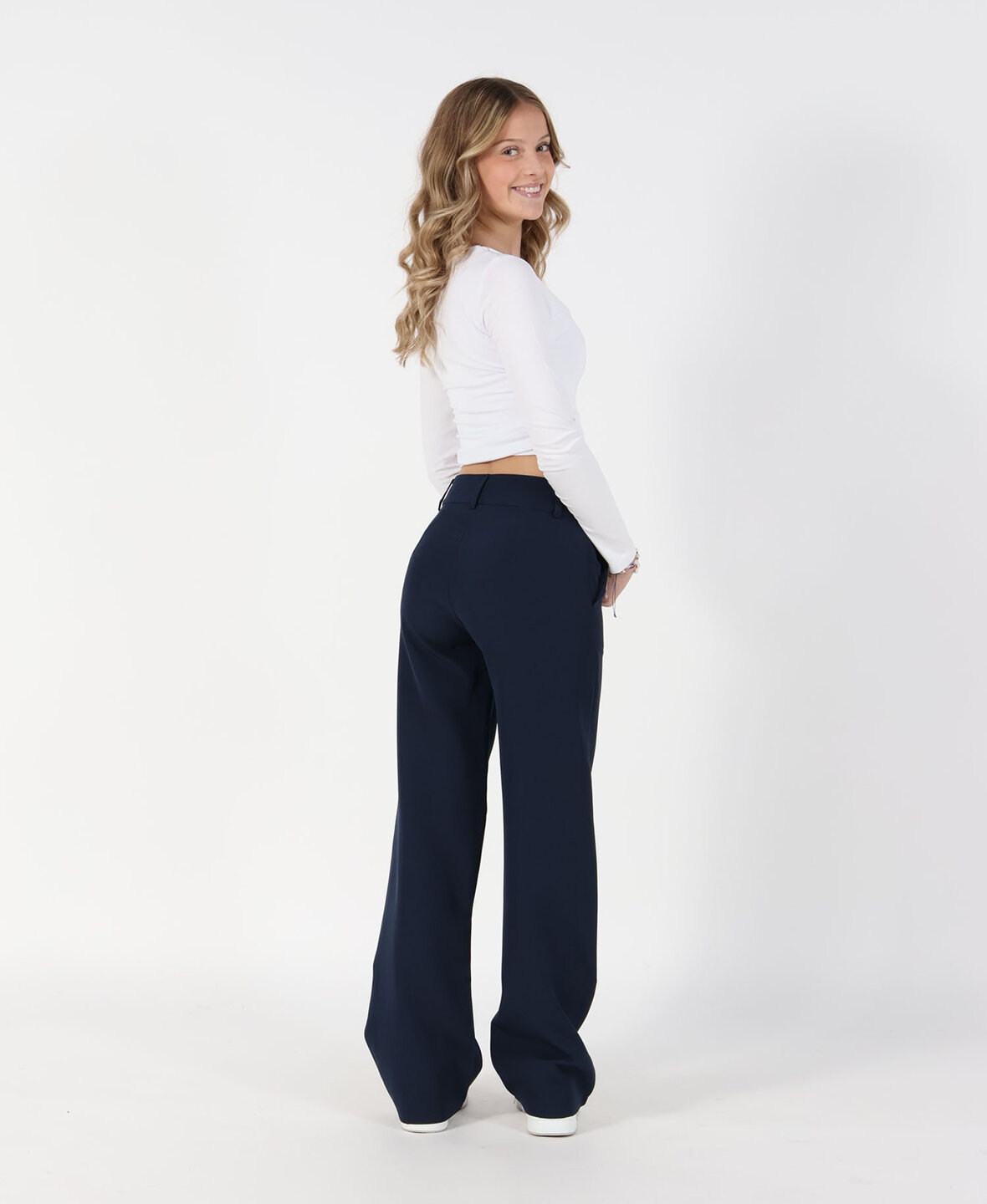 Low/Mid Waist Sanne Pants Navy Blue (REGULAR)