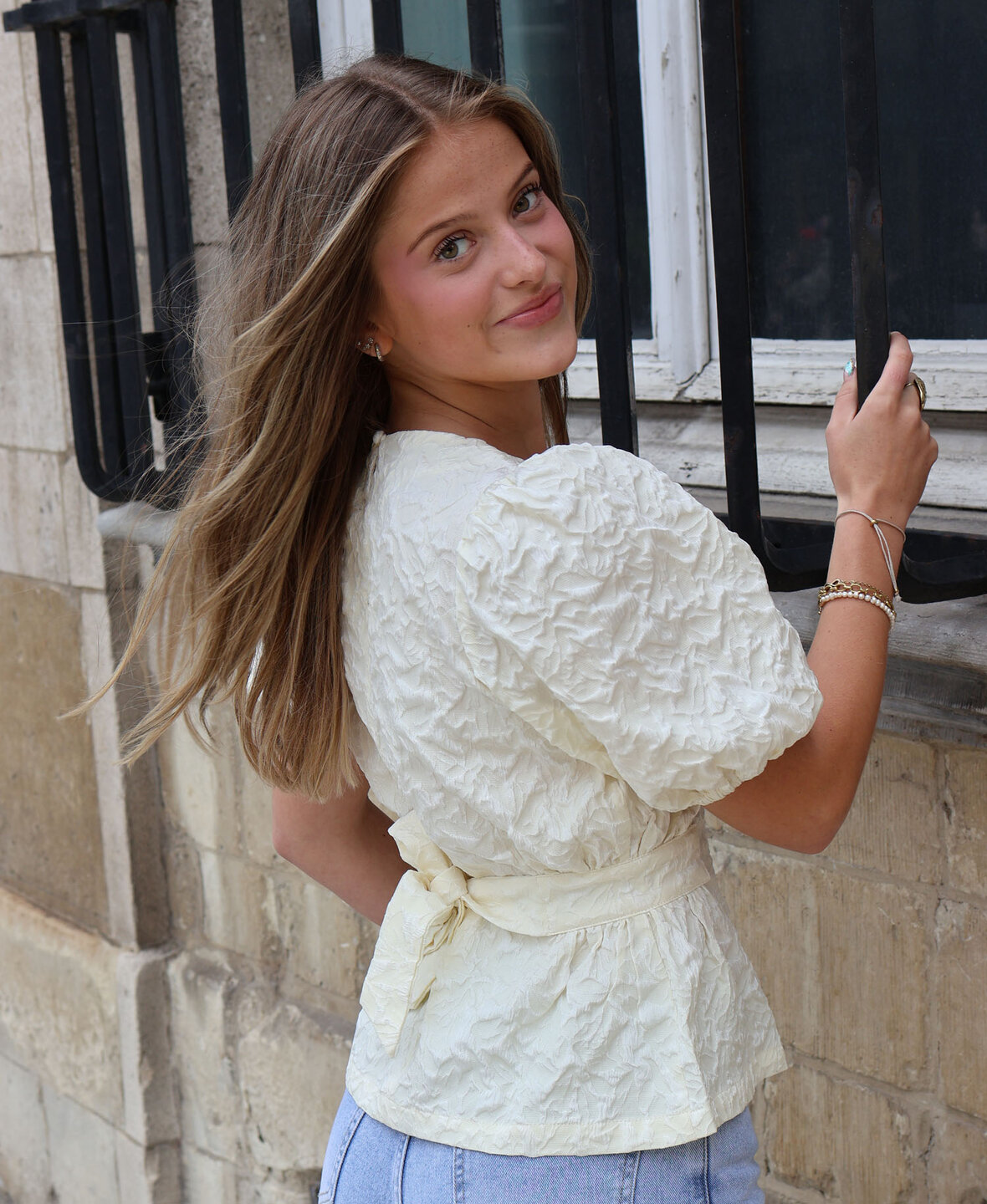 Jacquard Blouse Cr&egrave;me