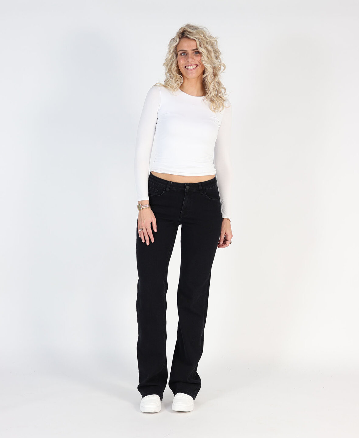 Low/Mid Waist Wide Leg Jeans 3318 Black (TALL)