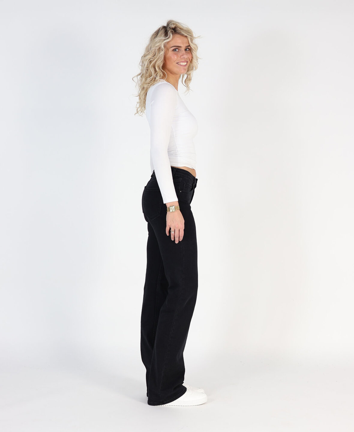 Low/Mid Waist Wide Leg Jeans 3318 Black (TALL)