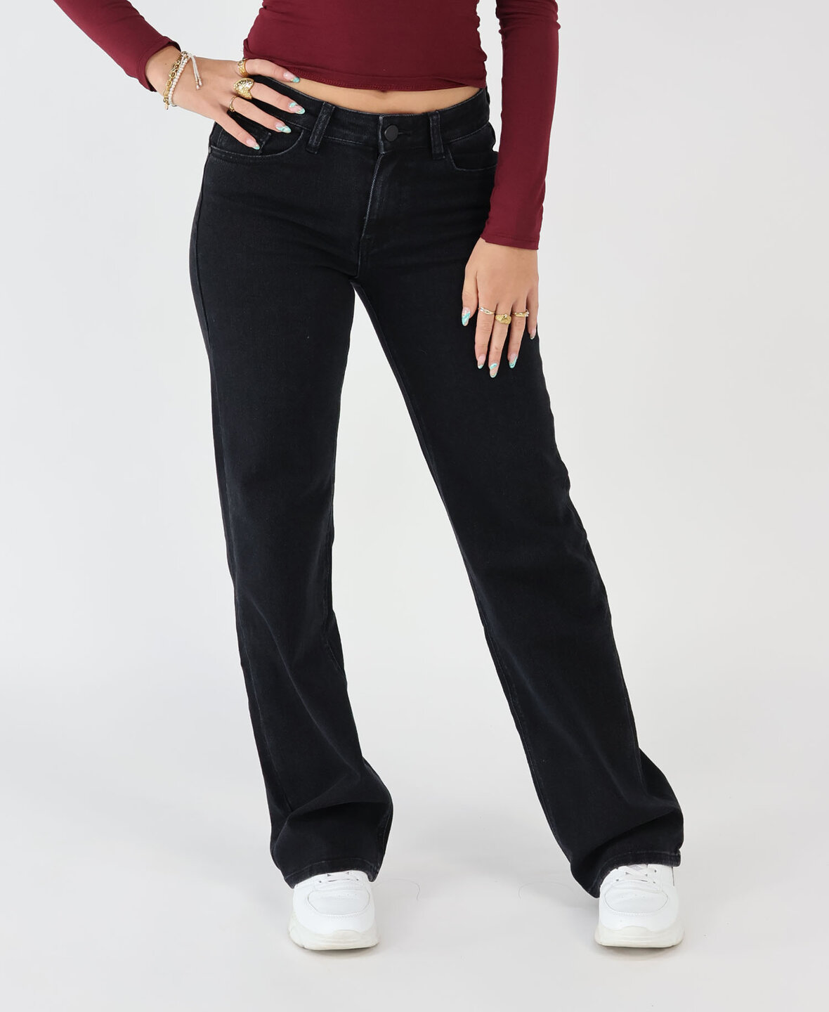 Low/Mid Waist Wide Leg Jeans 3317 Black (REGULAR)