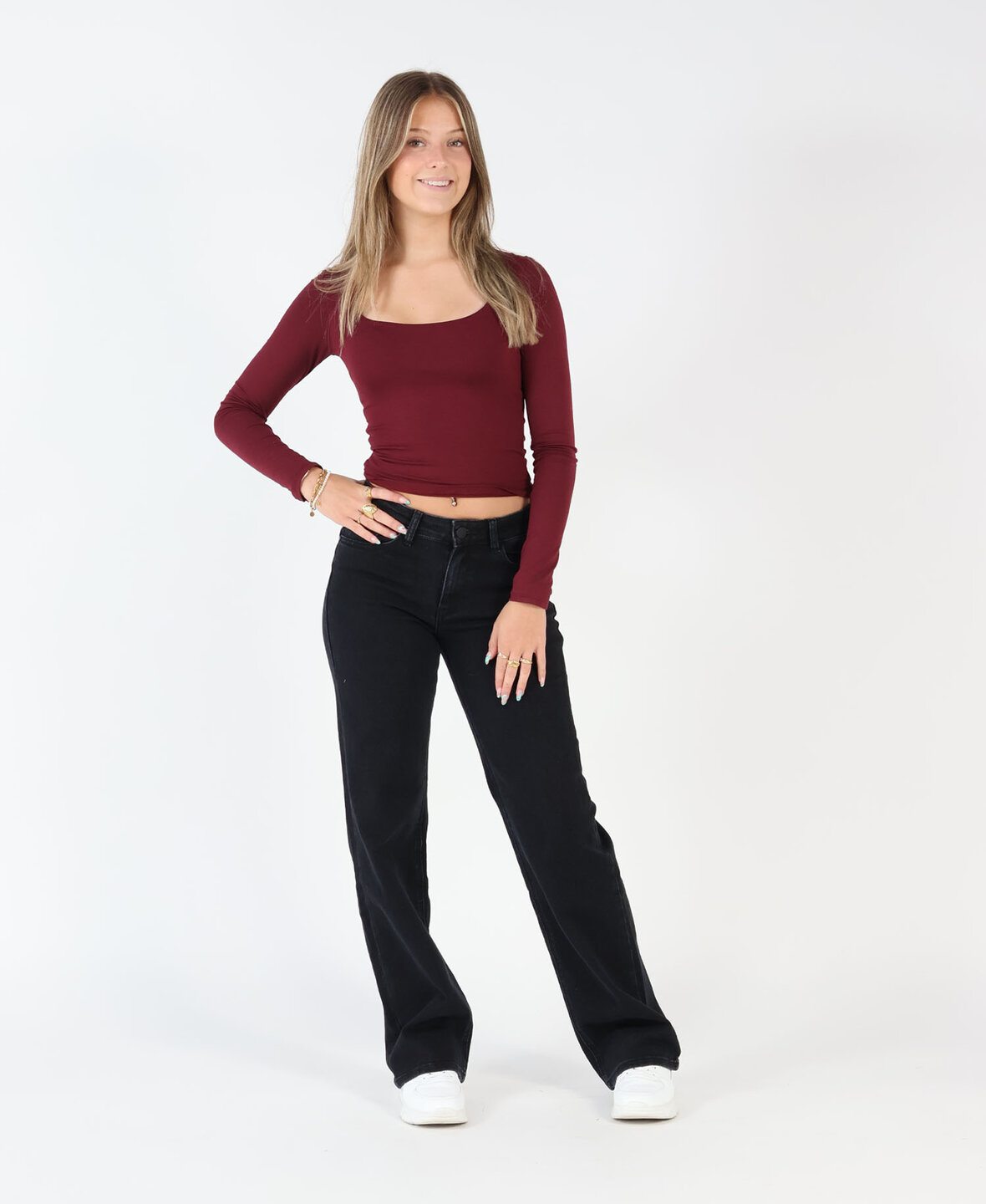 Low/Mid Waist Wide Leg Jeans 3317 Black (REGULAR)