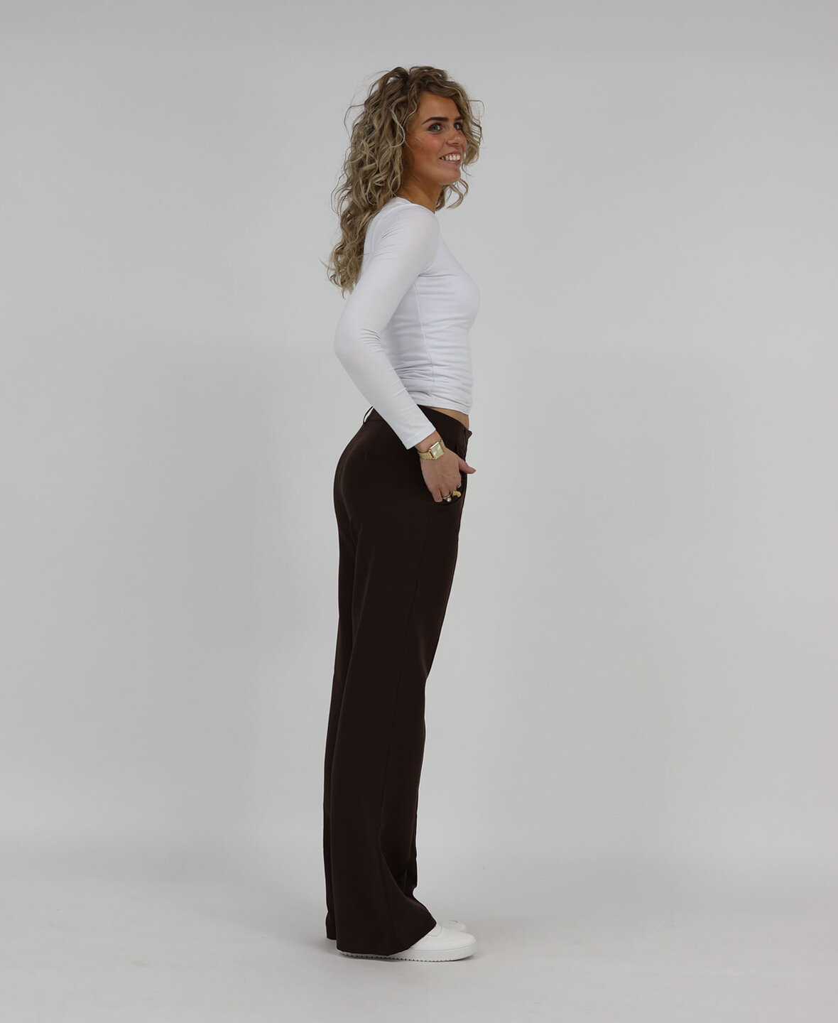 Low/Mid Waist Sanne Pants Choco (TALL)