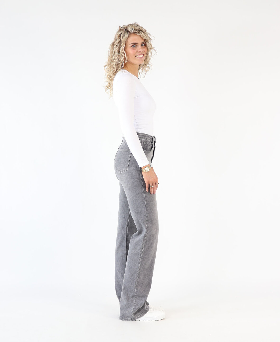 High Waist Wide Leg Jeans 3162 Grey (TALL)