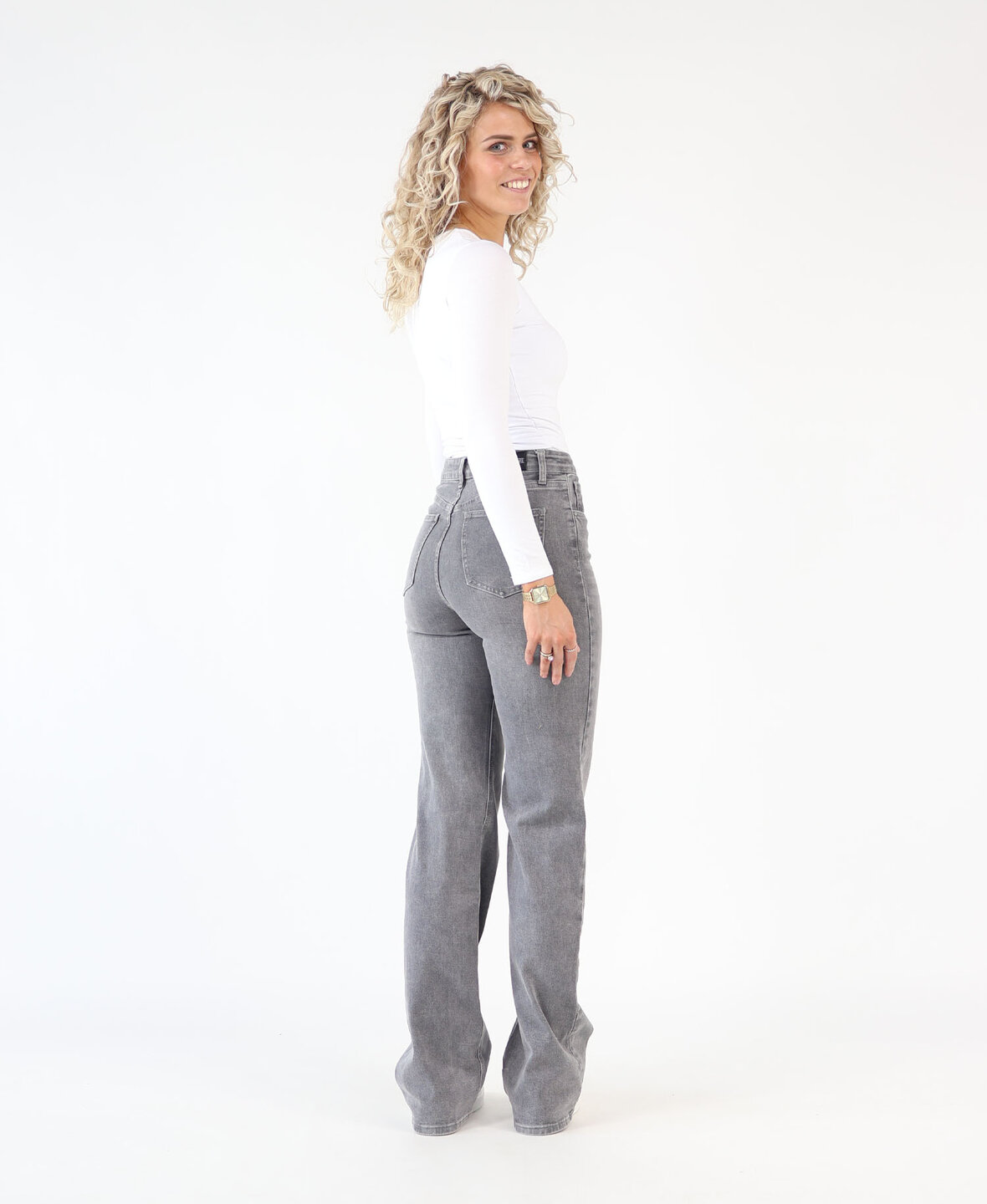 High Waist Wide Leg Jeans 3162 Grey (TALL)