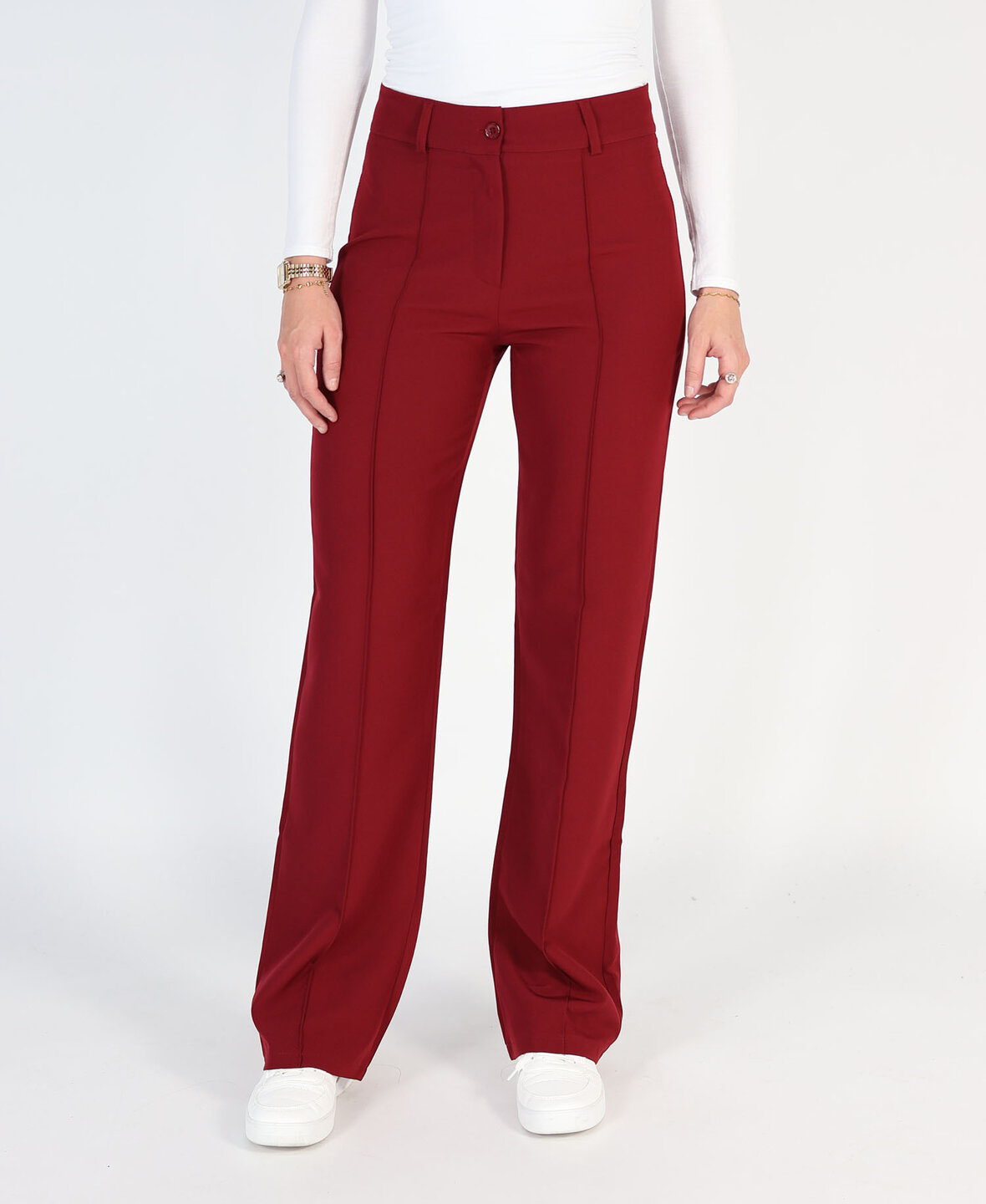 Sanne Stripe Pants Burgundy  (TALL)