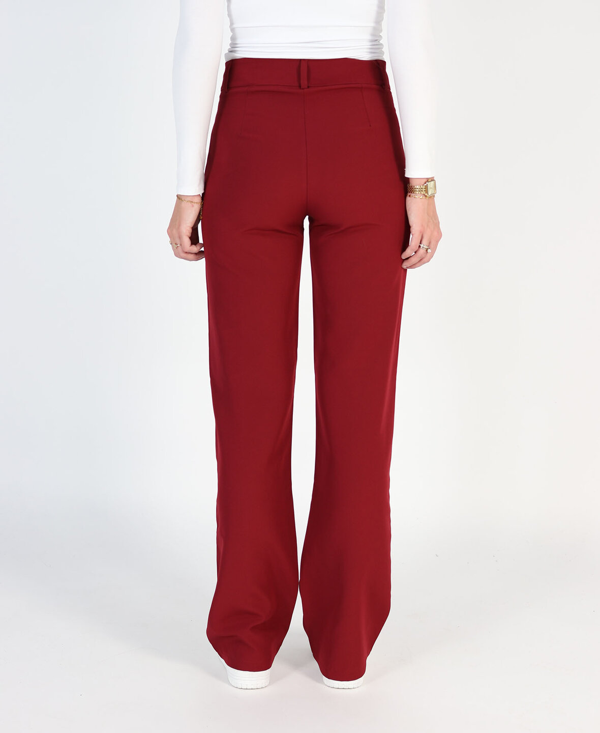 Sanne Stripe Pants Burgundy  (TALL)