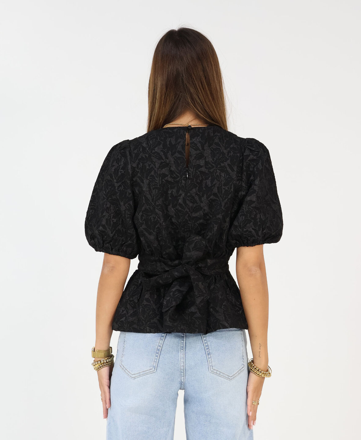 Jacquard Blouse Black