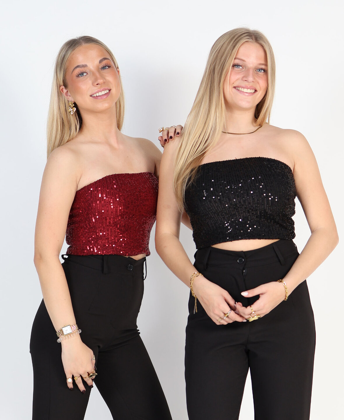 Sequin Tube Top Black