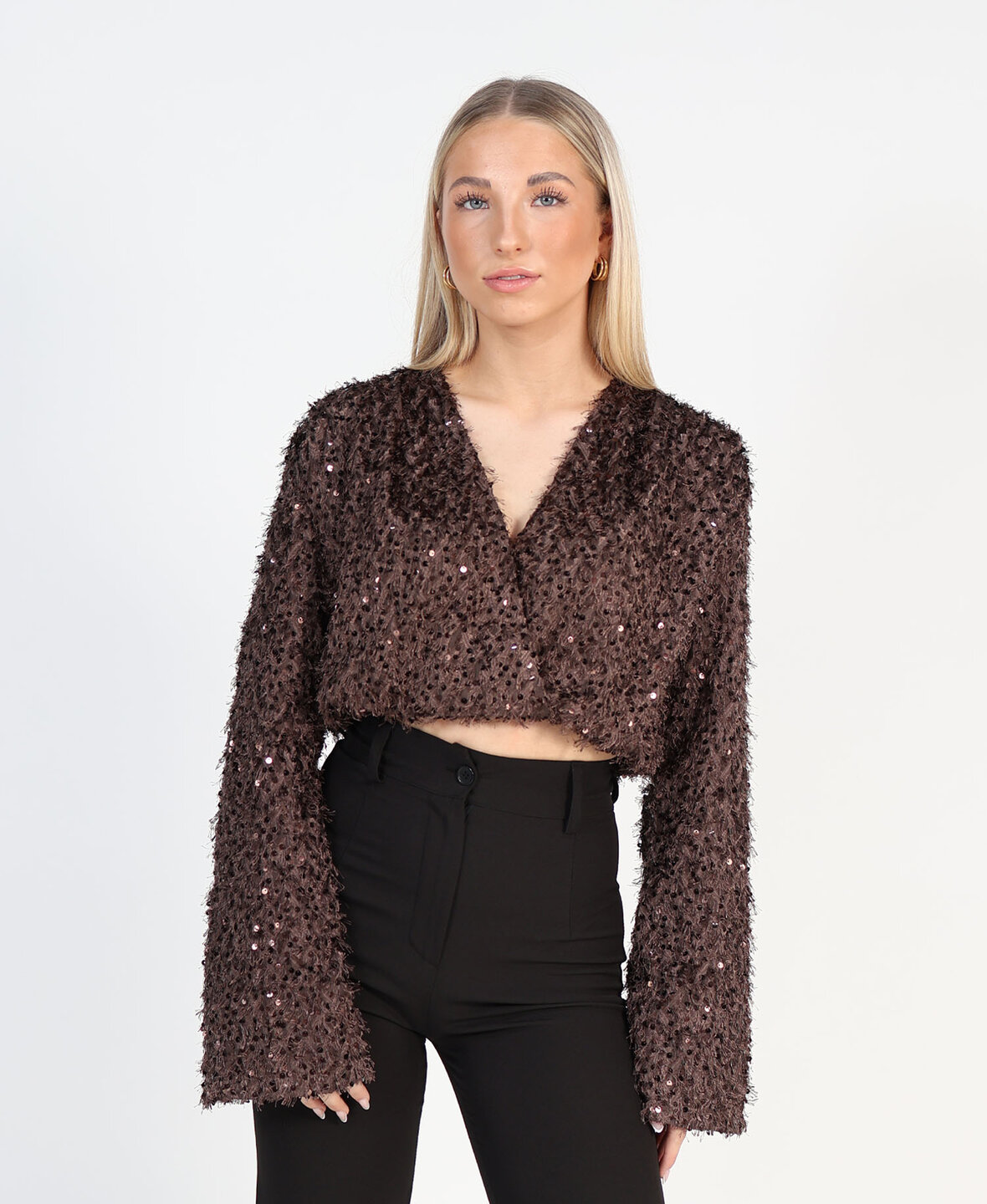 Sparkle Feather Top Choco (PRE ORDER 14-11)