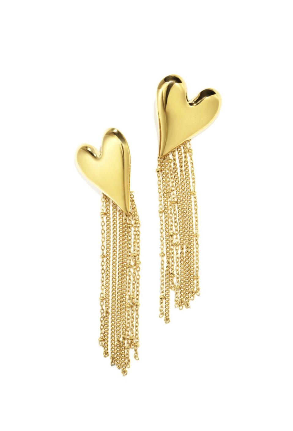Heart Fringe Oorbellen Goud