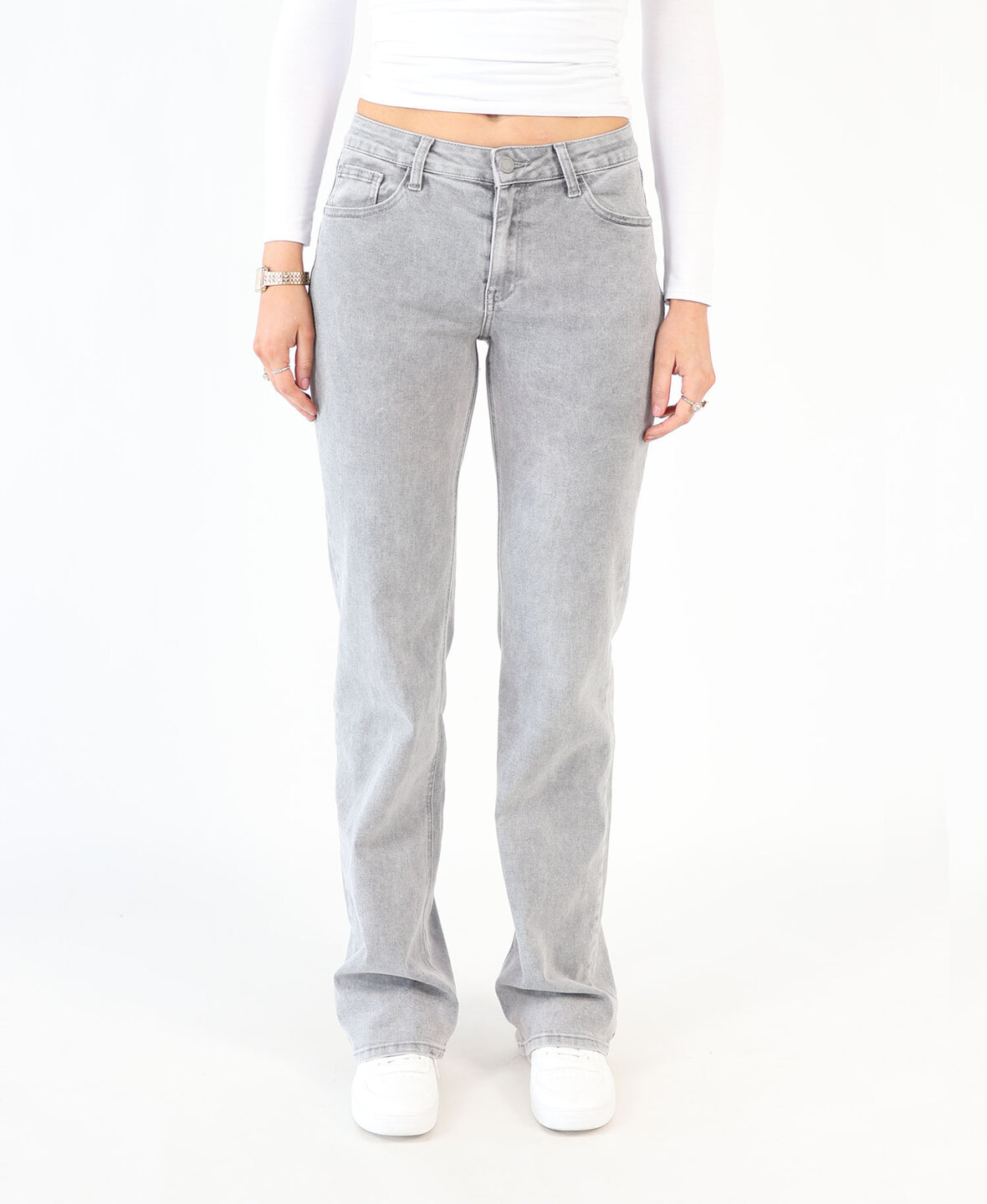 Low/Mid Waist Wide Leg Jeans 3167 Lightgrey (TALL)