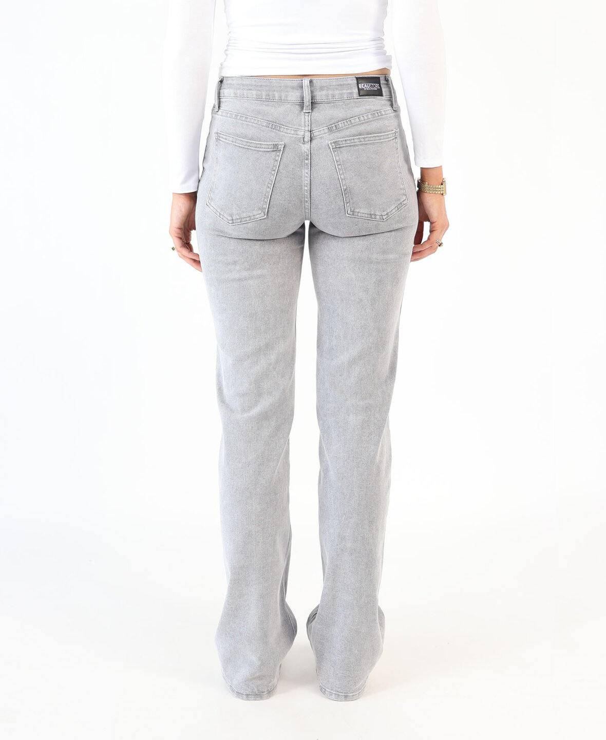 Low/Mid Waist Wide Leg Jeans 3167 Lightgrey (TALL)