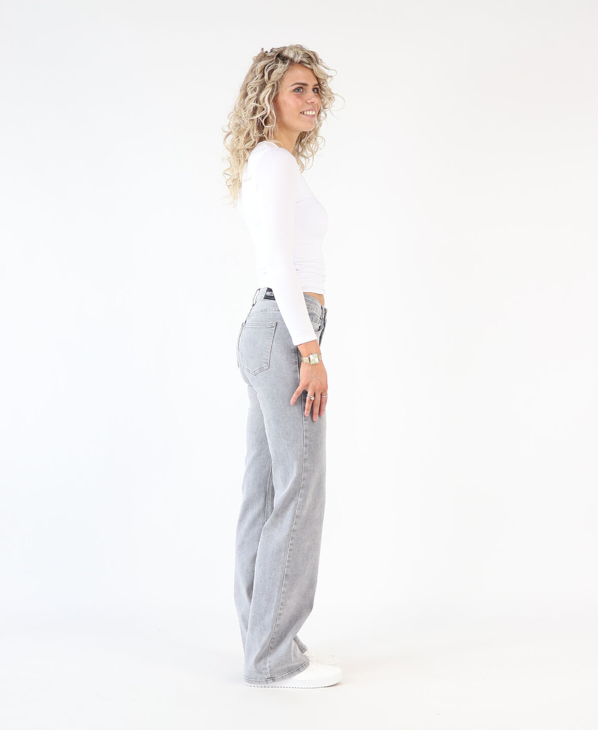 Low/Mid Waist Wide Leg Jeans 3167 Lightgrey (TALL)