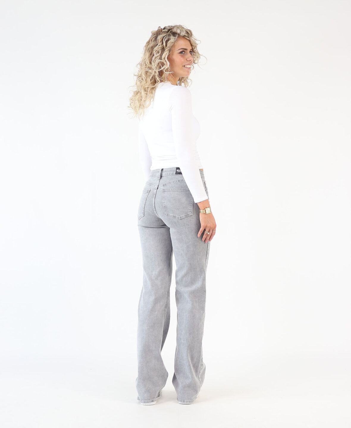 Low/Mid Waist Wide Leg Jeans 3167 Lightgrey (TALL)