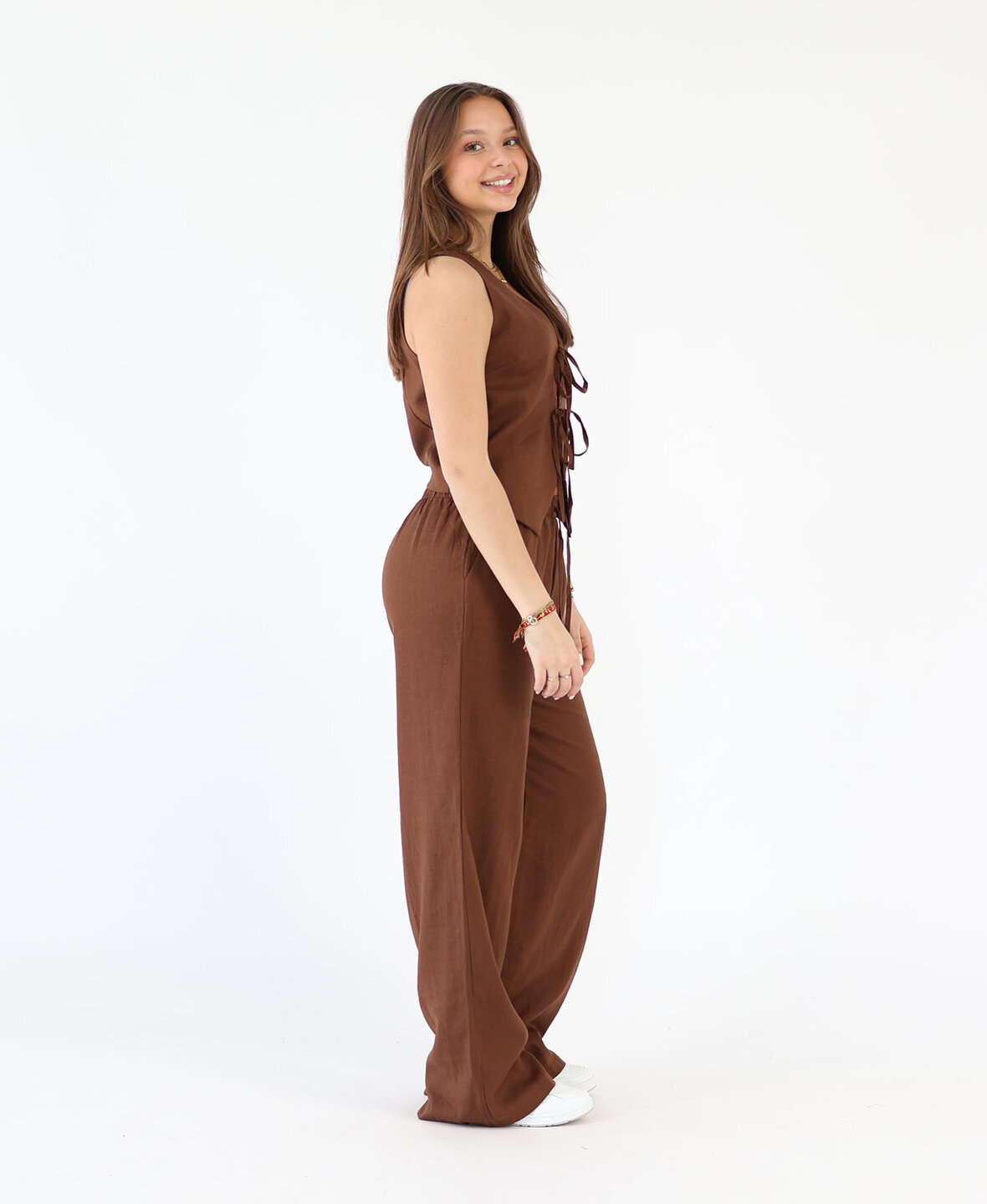 Linnen Pants Choco (REGULAR)