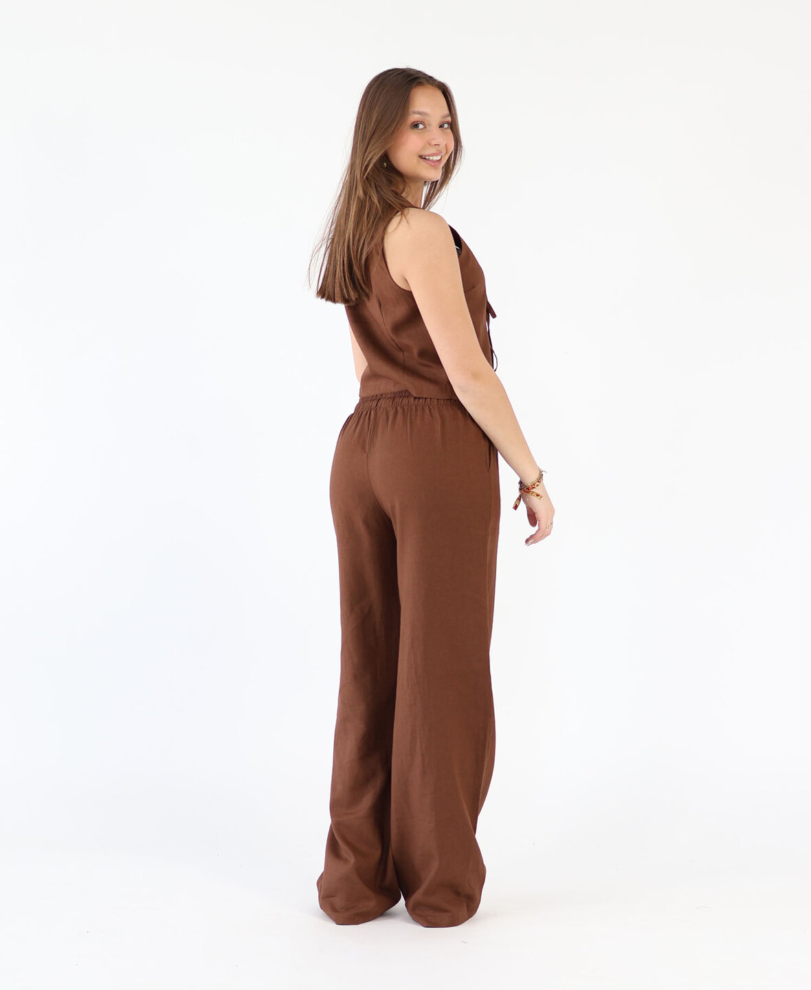 Linnen Pants Choco (REGULAR)