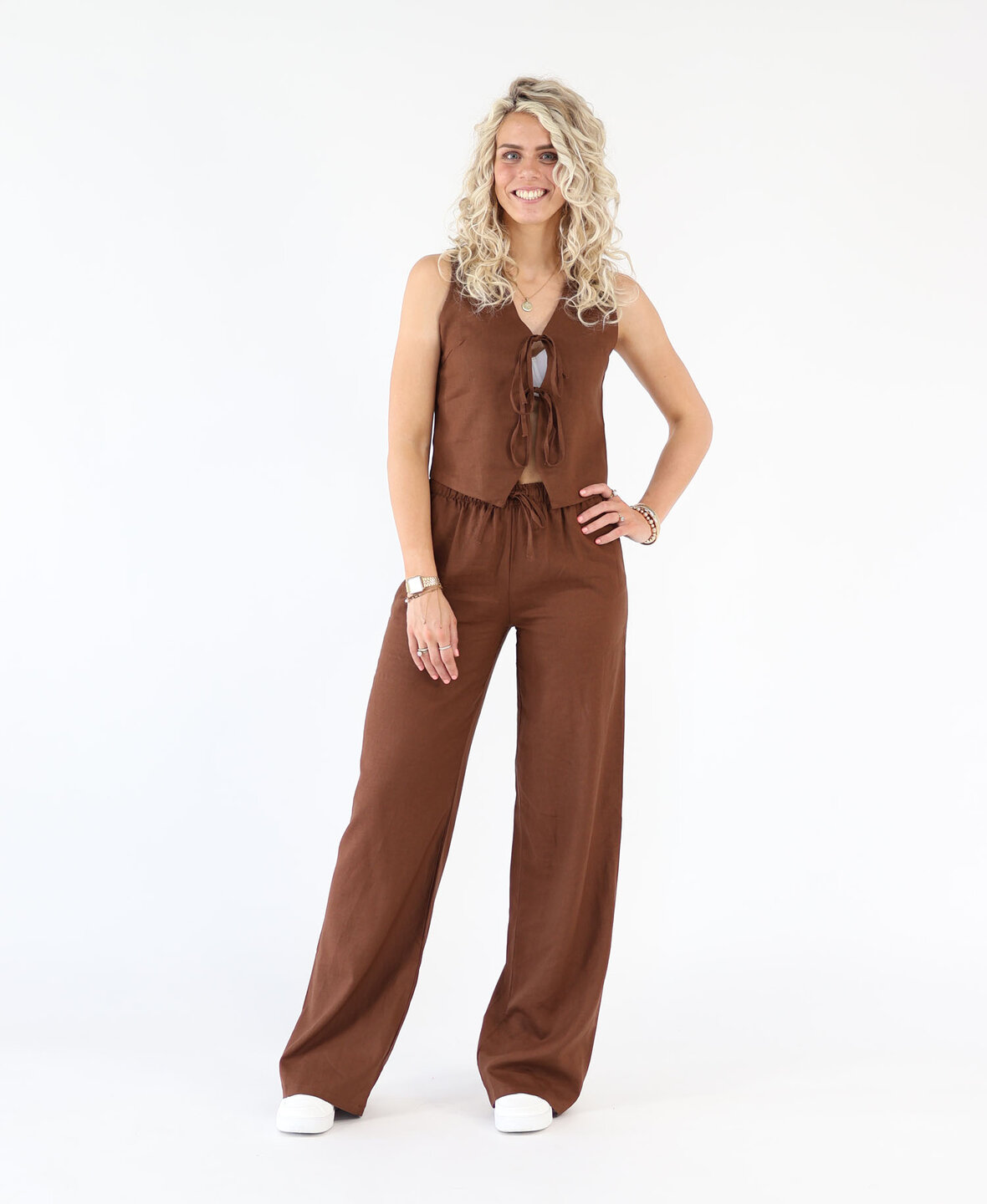 Linnen Pants Choco (TALL)