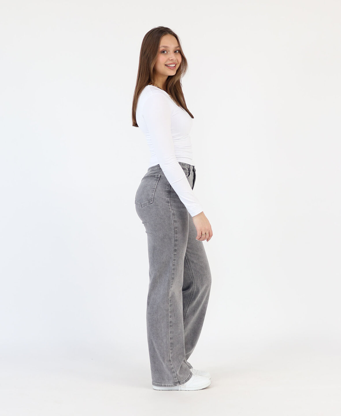 High Waist Wide Leg Jeans 2617 Grey (REGULAR)