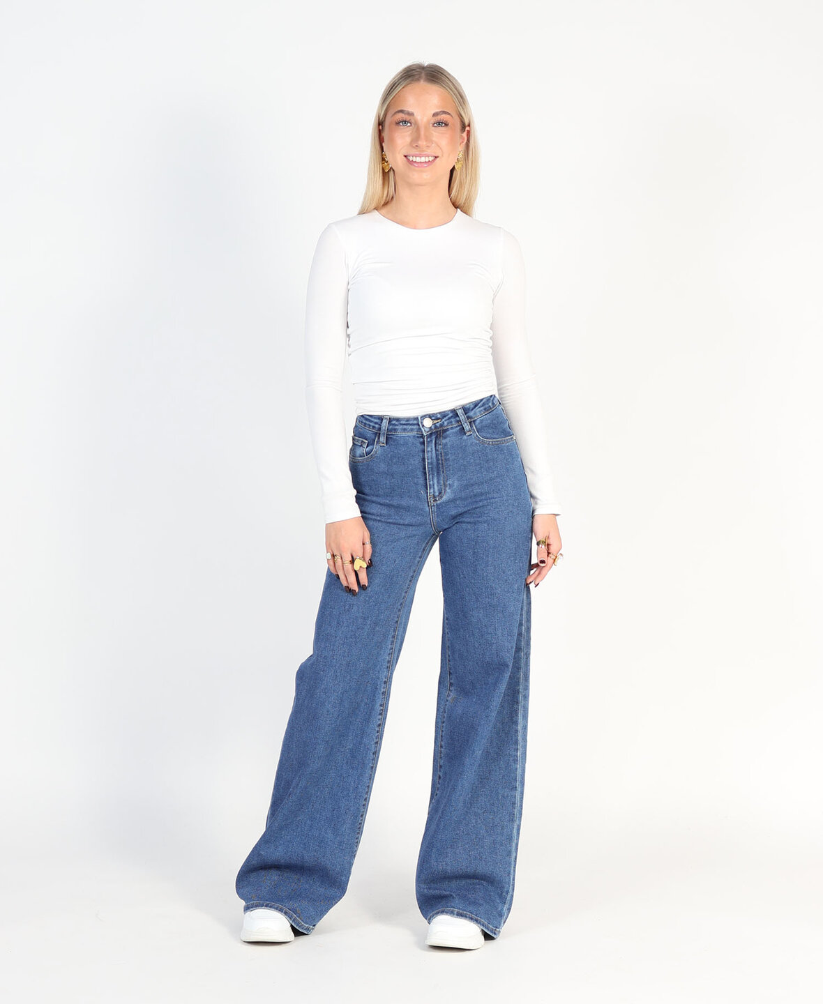 Ultra Wide Leg Jeans 3297-8 Dark Blue (TALL)