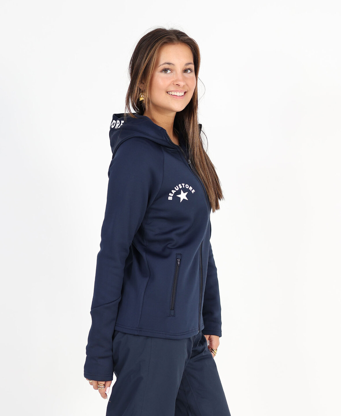 BeauStore Zip Hood Navy Blue