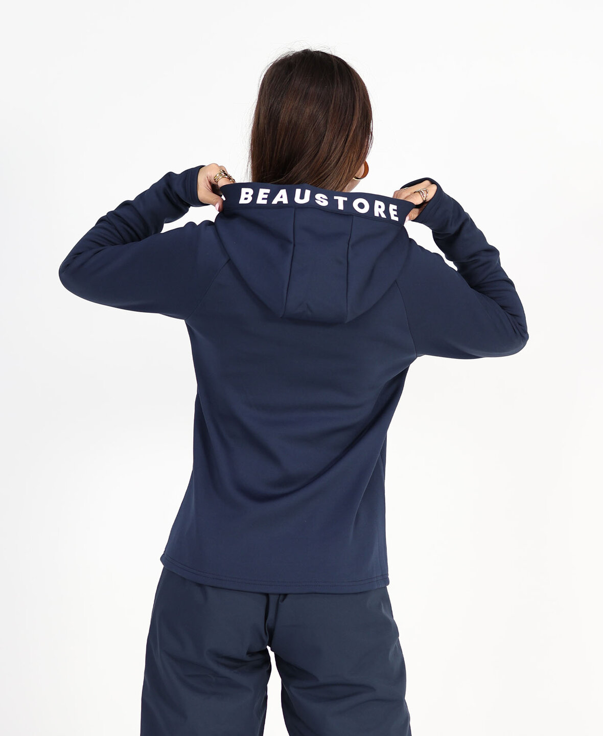 BeauStore Zip Hood Navy Blue
