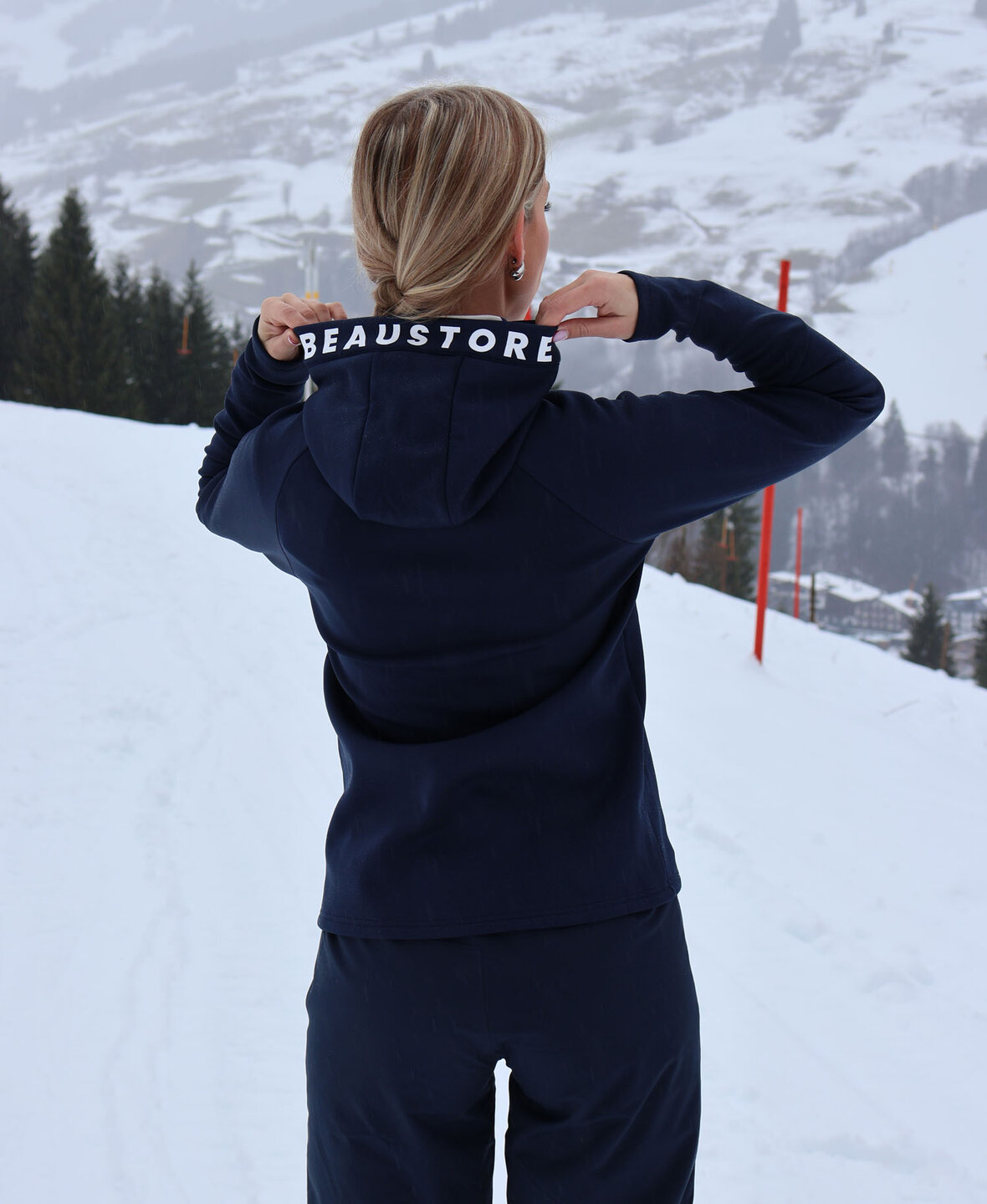 BeauStore Zip Hood Navy Blue