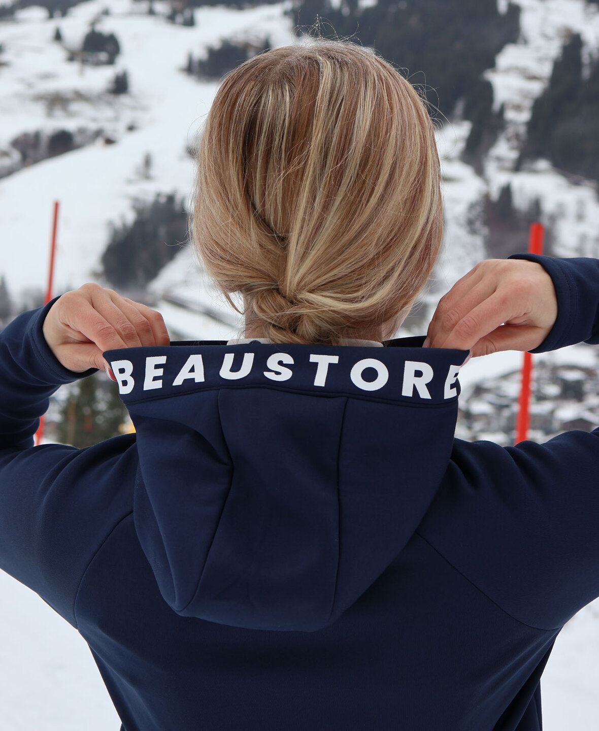 BeauStore Zip Hood Navy Blue