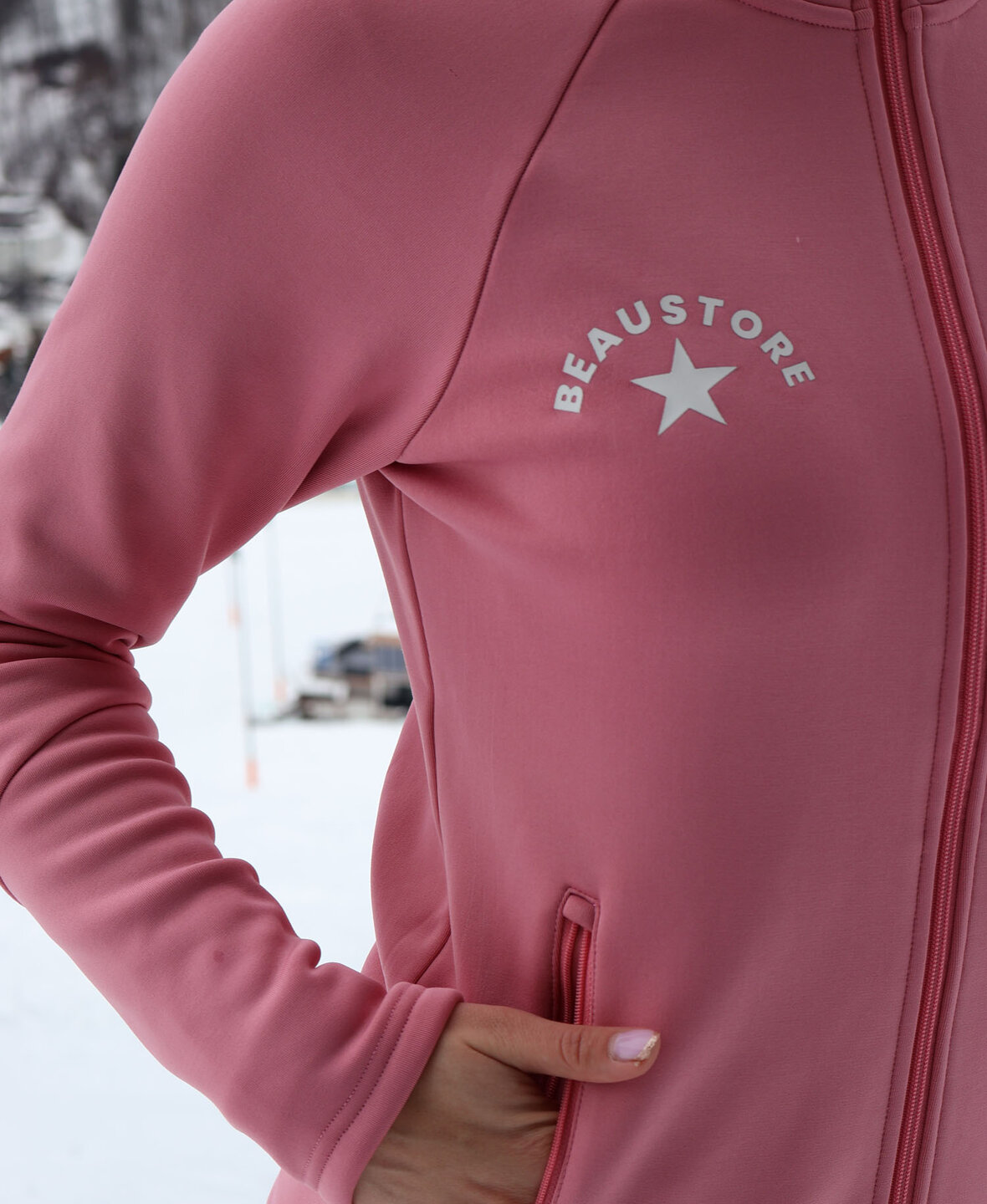 BeauStore Zip Hood Pink