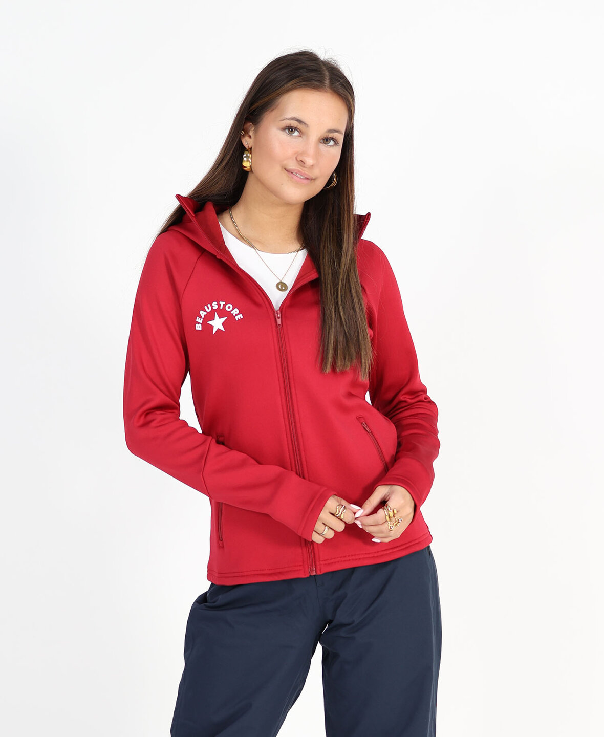 BeauStore Zip Hood Burgundy
