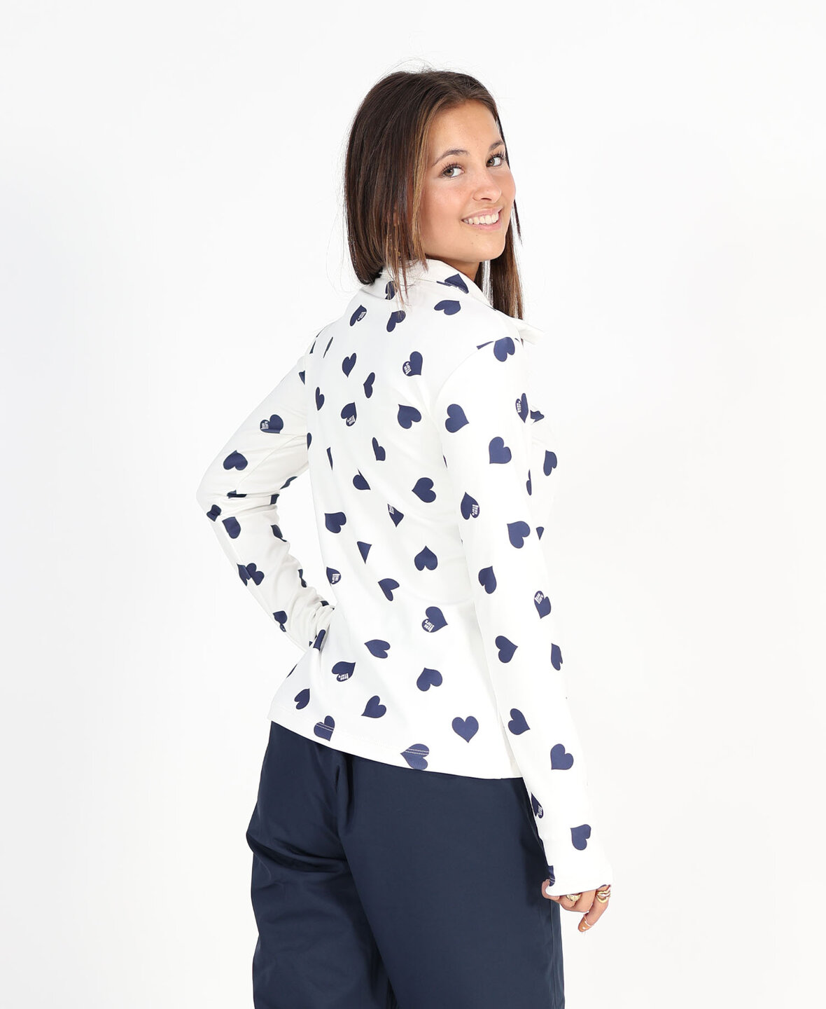 All over Hearts Pully Navy Blue