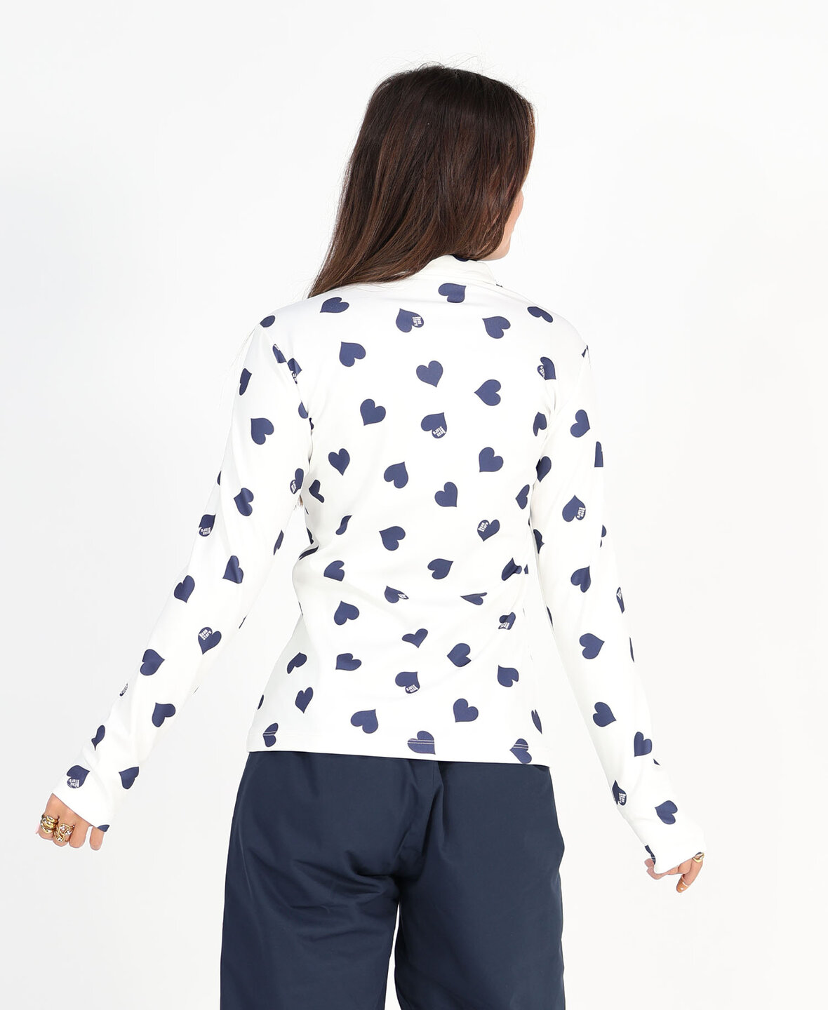 All over Hearts Pully Navy Blue