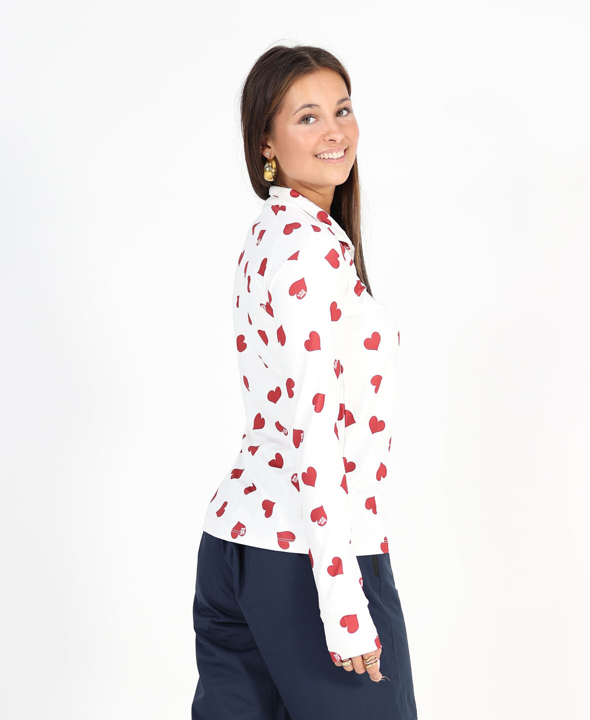 All over Hearts Pully Burgundy