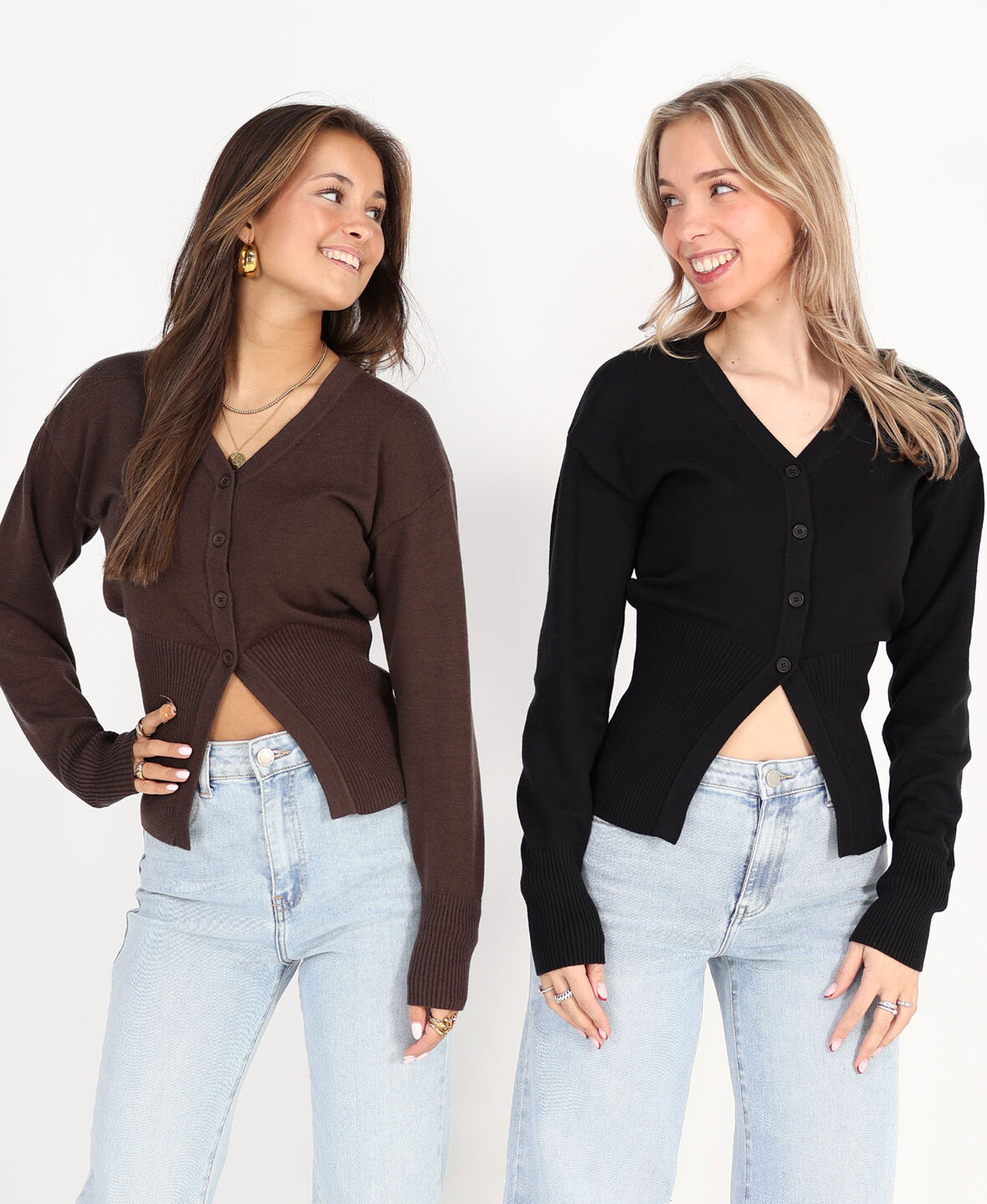 Shaped Cardigan Black