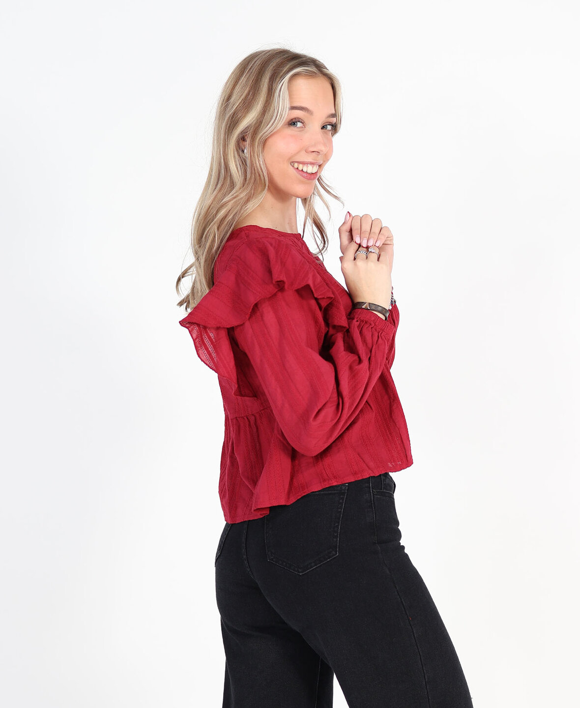 Monaco Blouse Burgundy