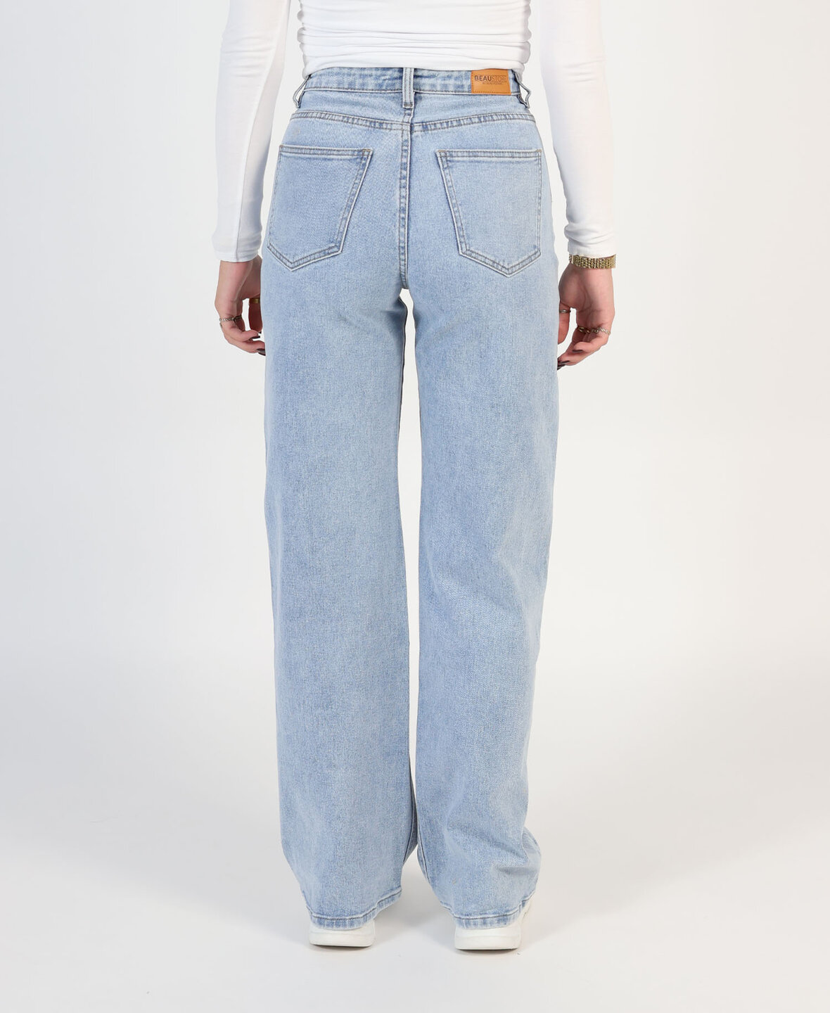 Button Wide Leg Jeans 9113-1 (REGULAR)