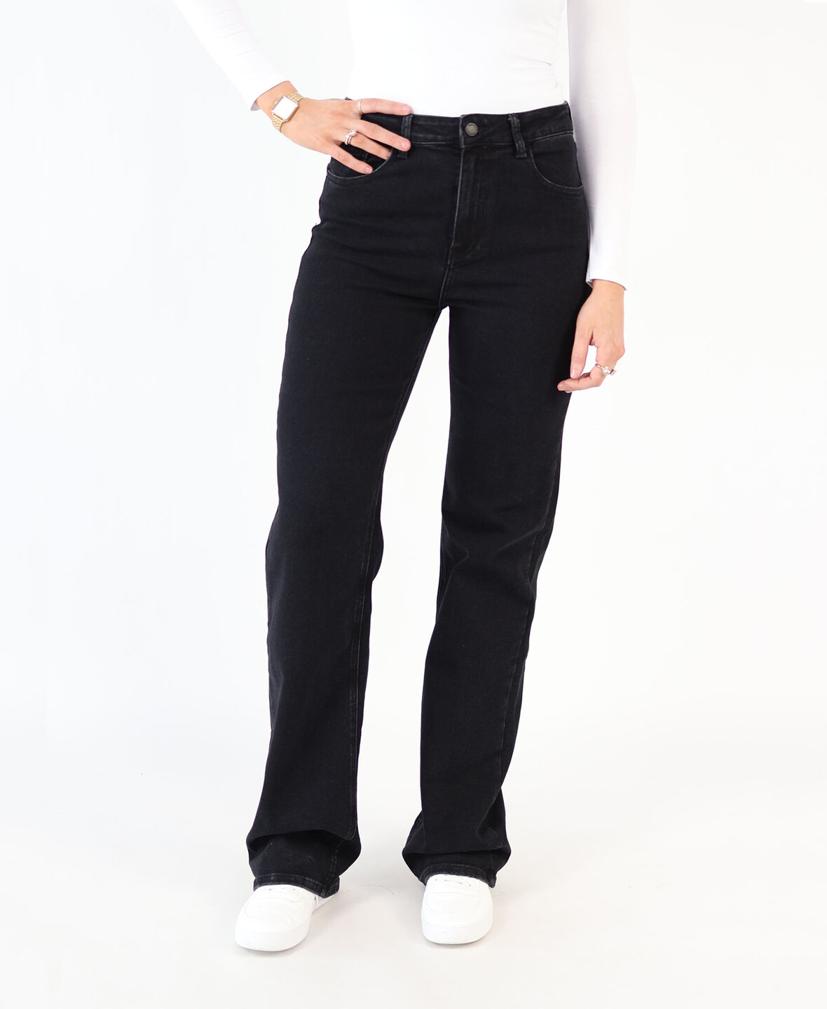 High Waist Wide Leg Jeans 3163 Black (TALL)