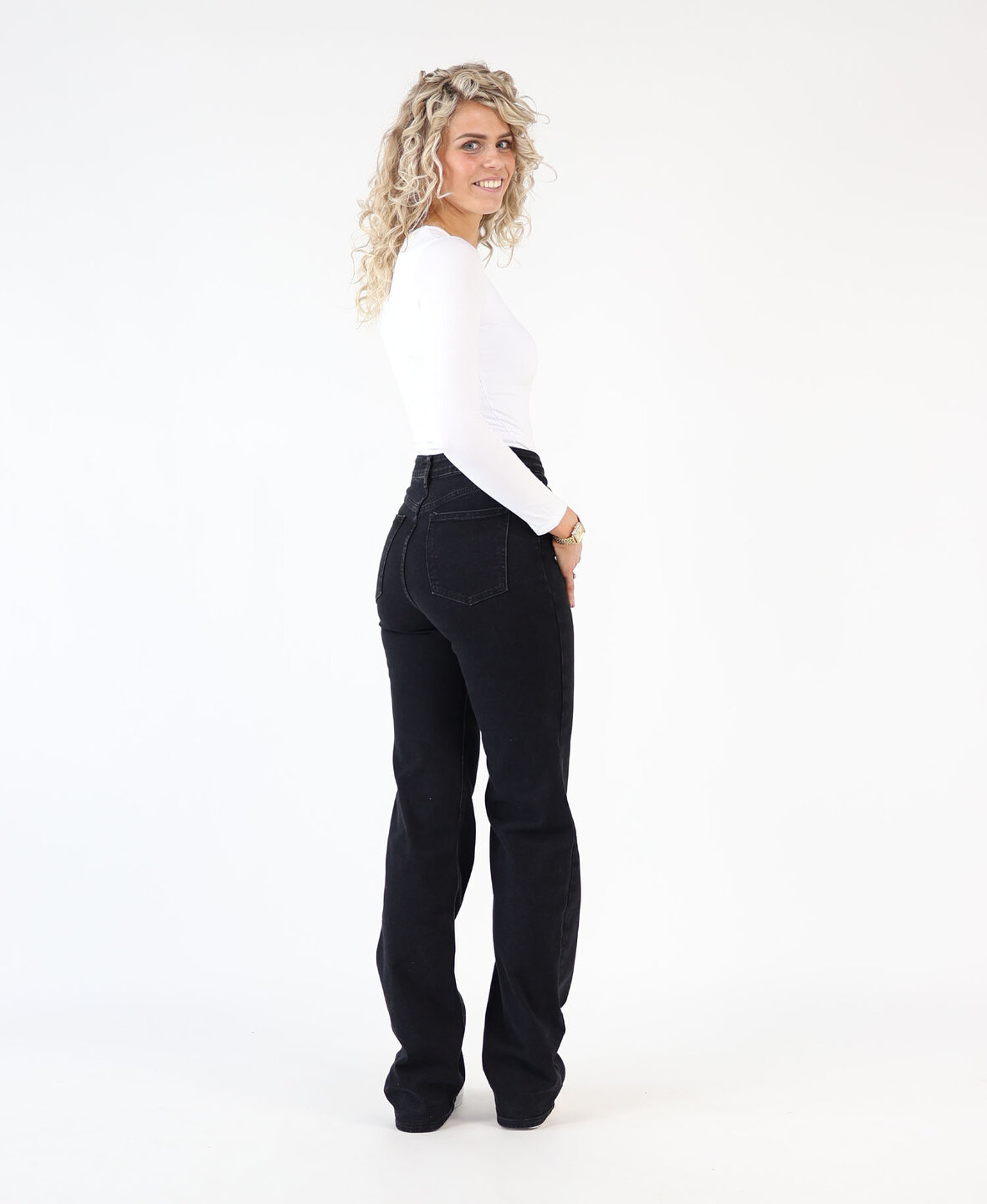 High Waist Wide Leg Jeans 3163 Black (TALL)
