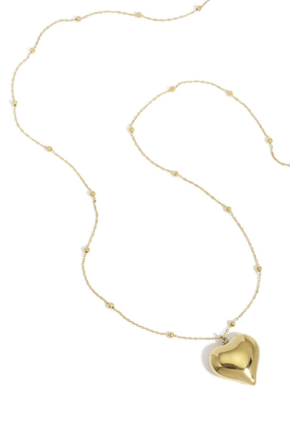 Heart With Dots Extra Long Ketting Goud