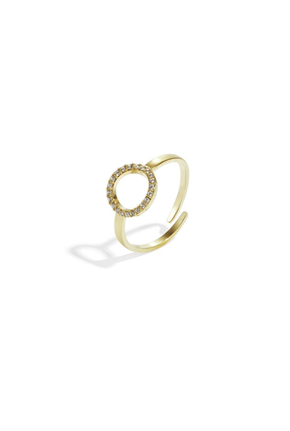 Minimalistic Diamond Cirkel Ring Goud