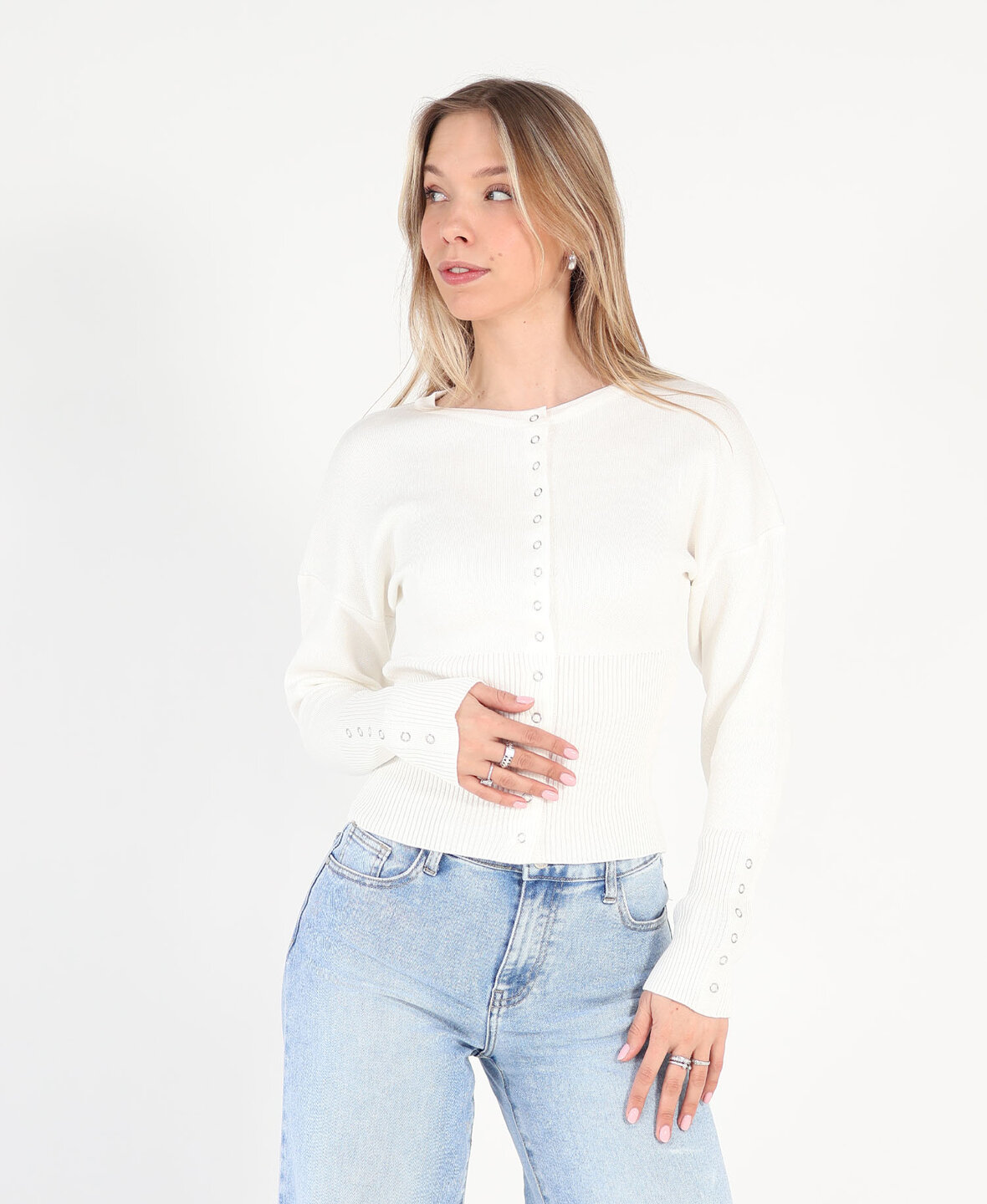 Button Cardigan Off-White