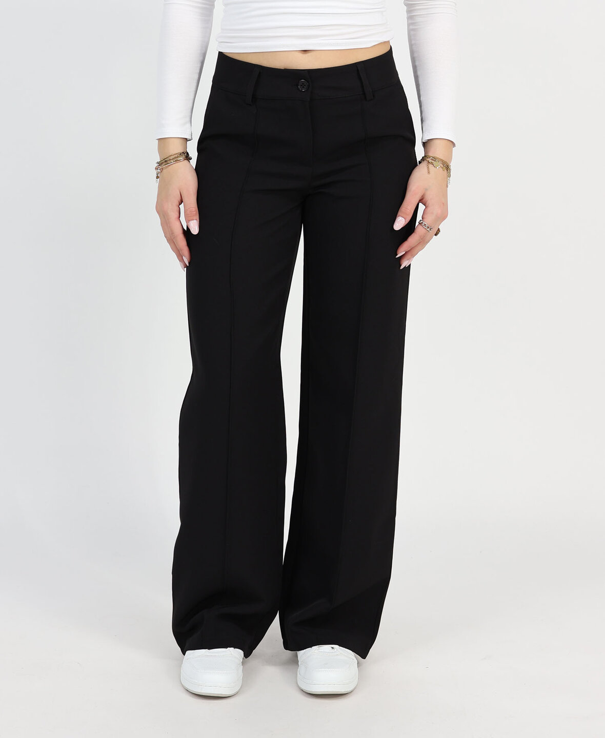 Low/Mid Waist Sanne Pants Black (REGULAR)
