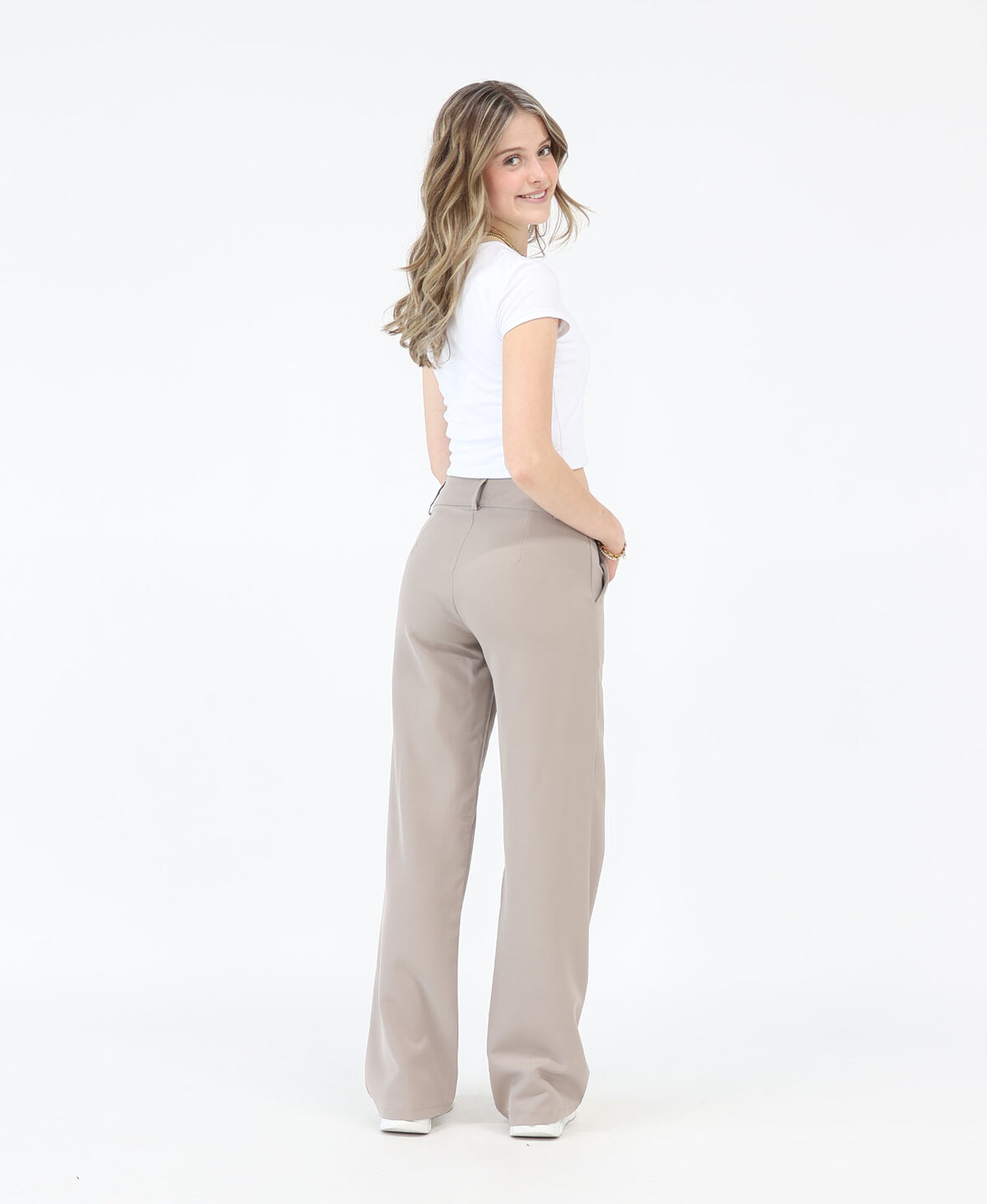 Low/Mid Waist Sanne Pants Light Taupe (REGULAR)