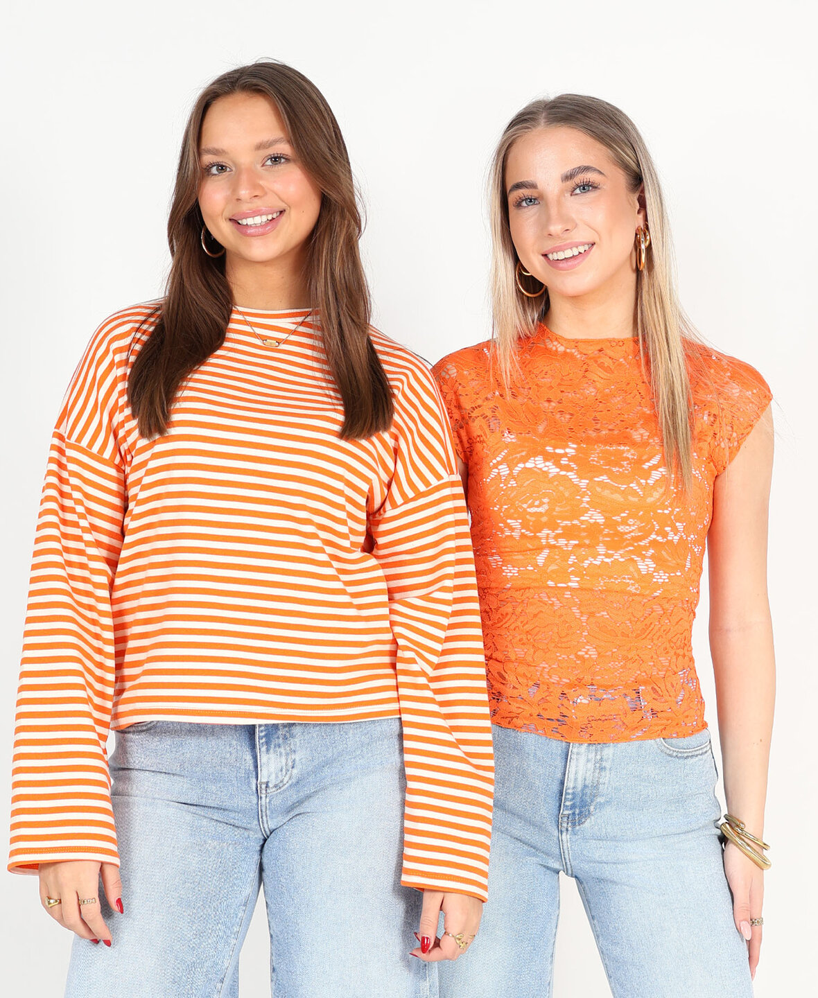 Lace Top Short Orange