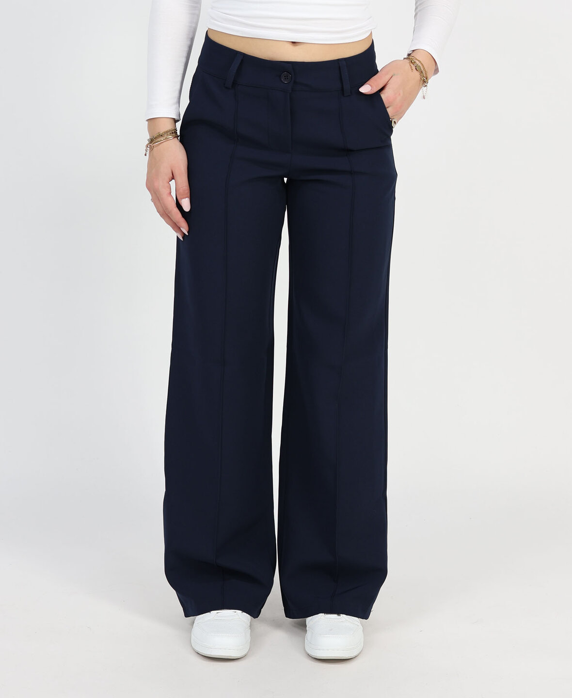 Low/Mid Waist Sanne Pants Navy Blue (REGULAR)